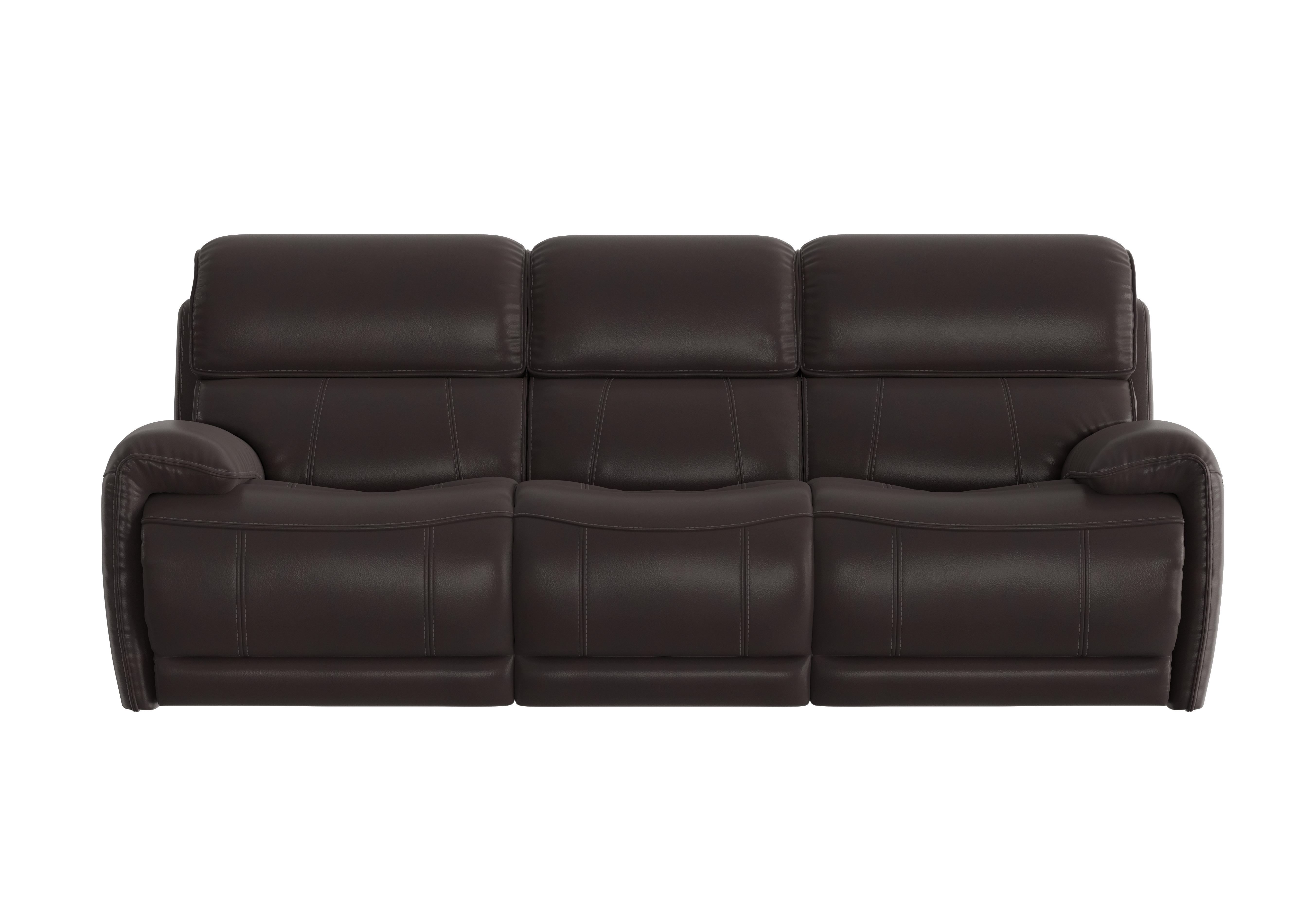 Link 3 Seater Leather Power Recliner Sofa with Power Headrests in Nc-037c Walnut on Furniture Village