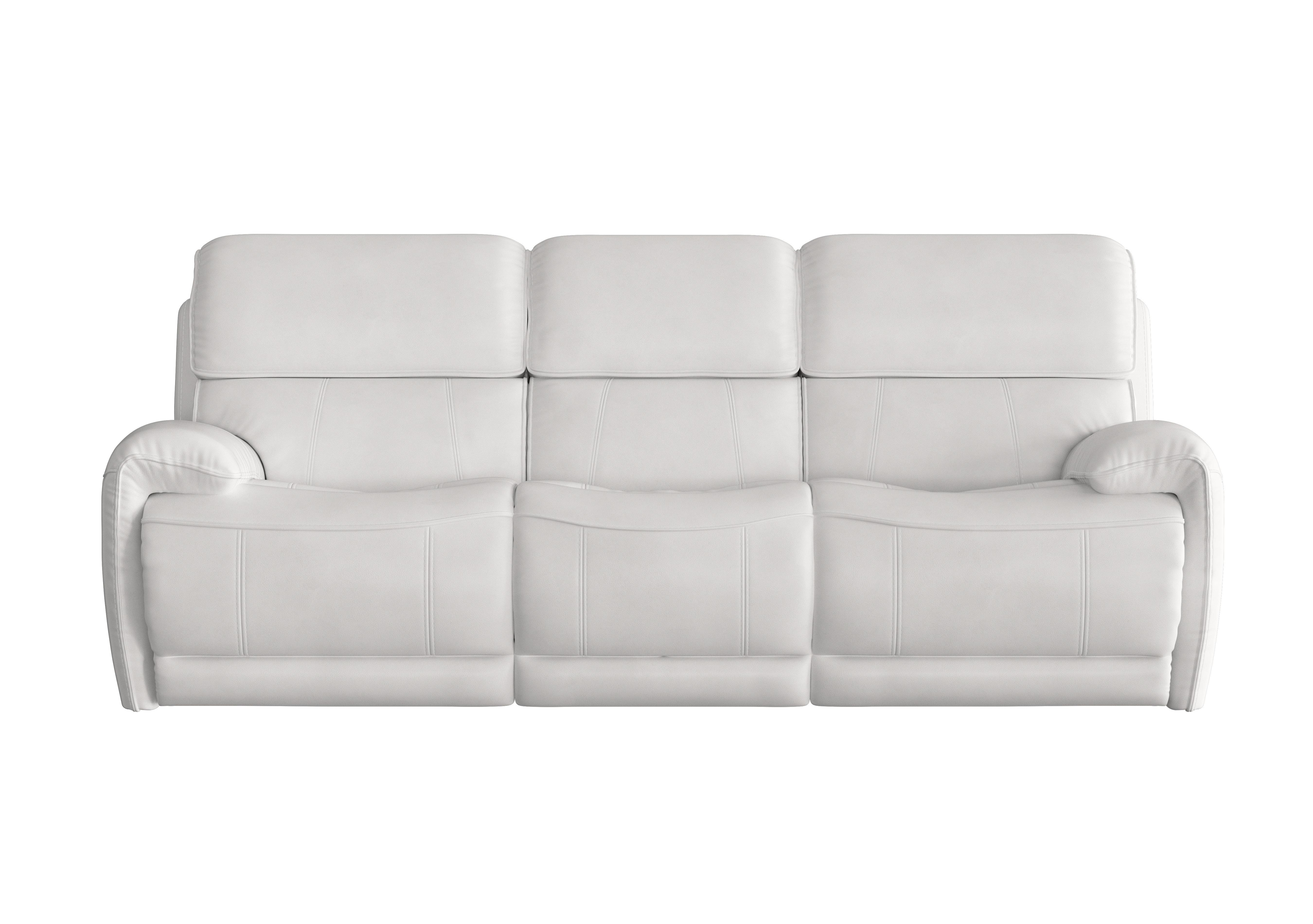 Link 3 Seater Leather Power Recliner Sofa with Power Headrests in Nc-744d Star White on Furniture Village