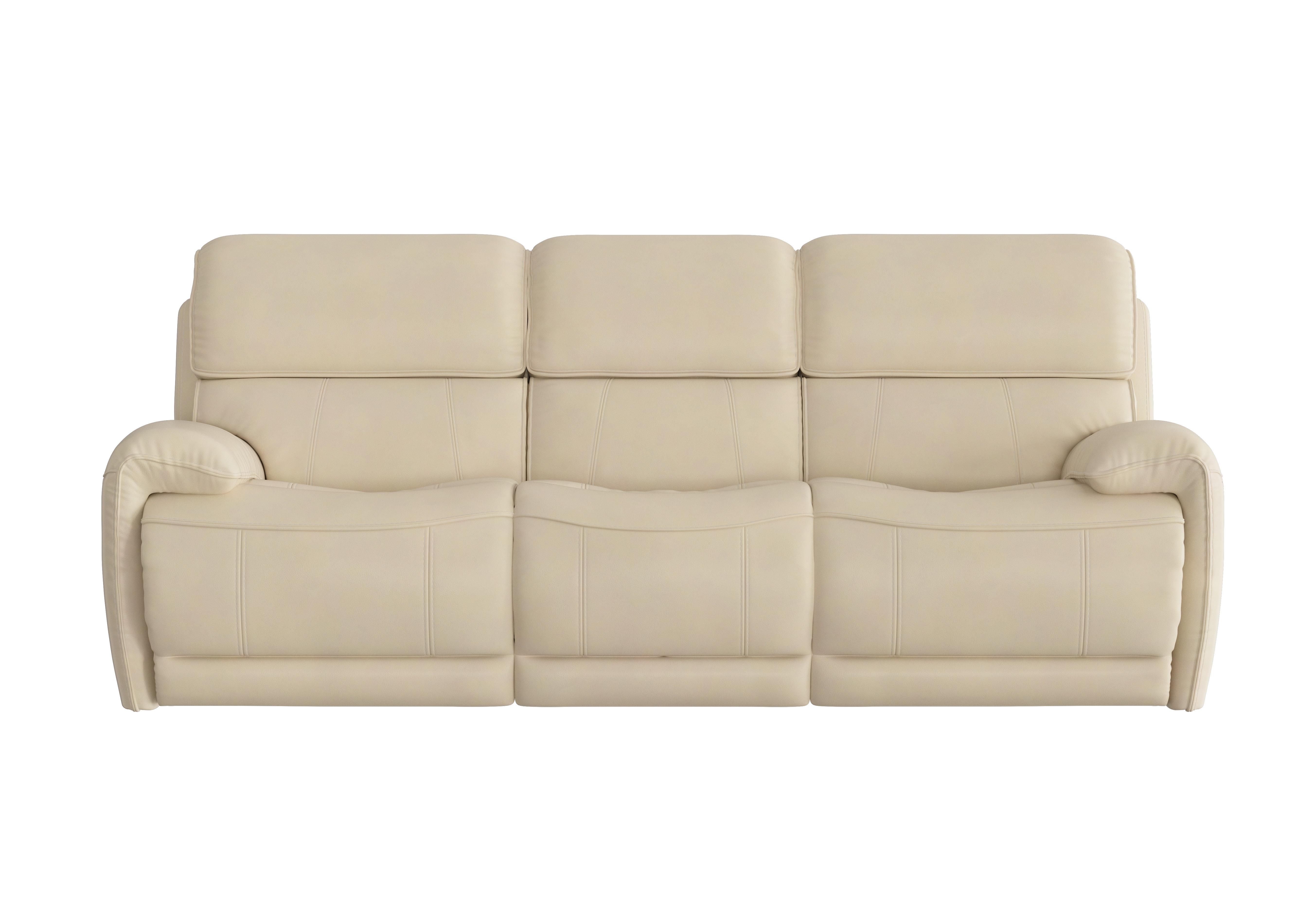 Link 3 Seater Leather Power Recliner Sofa with Power Headrests in Nc-862c Bisque on Furniture Village