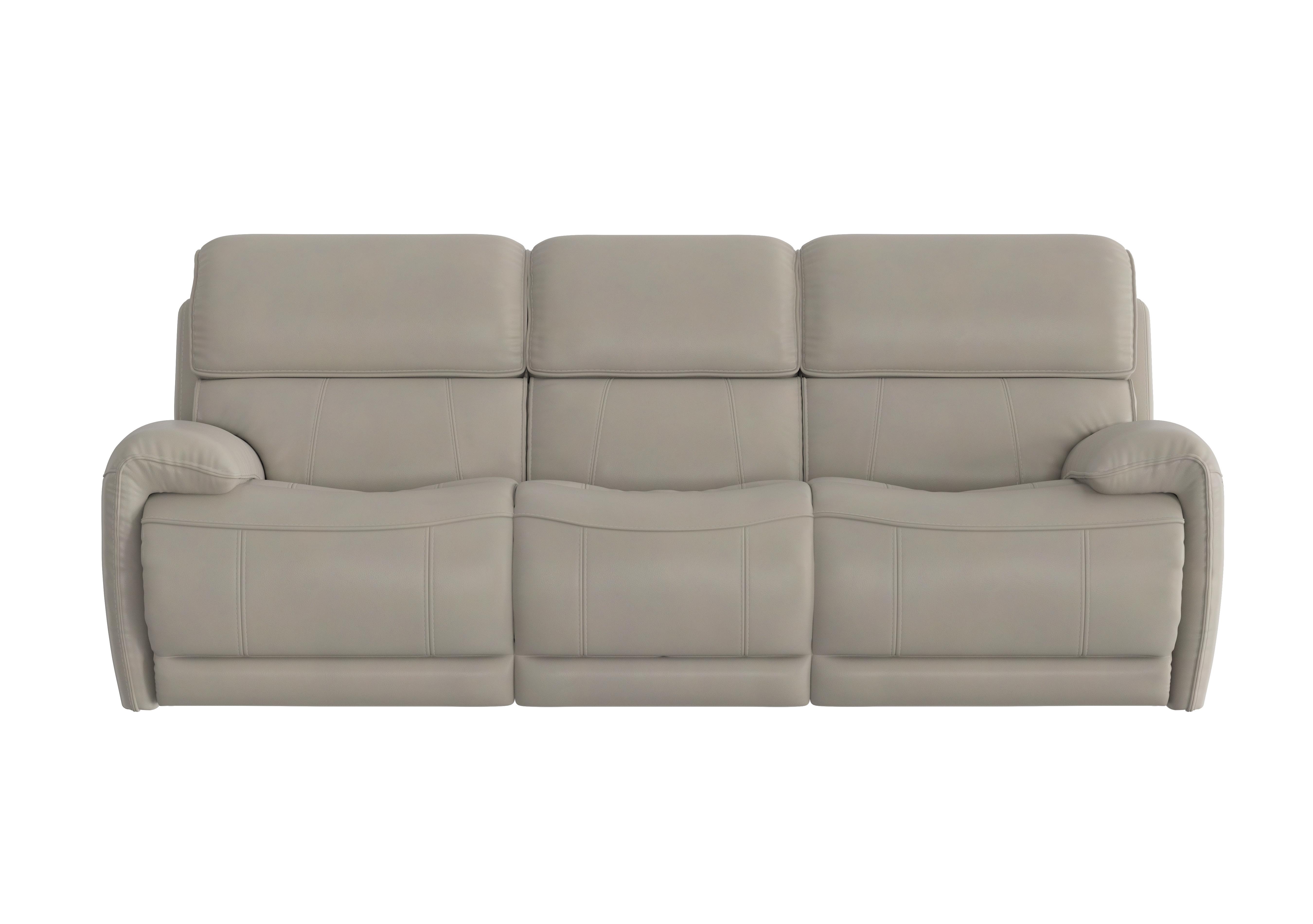 Link 3 Seater Leather Power Recliner Sofa with Power Headrests in Nc-946b Feather Grey on Furniture Village