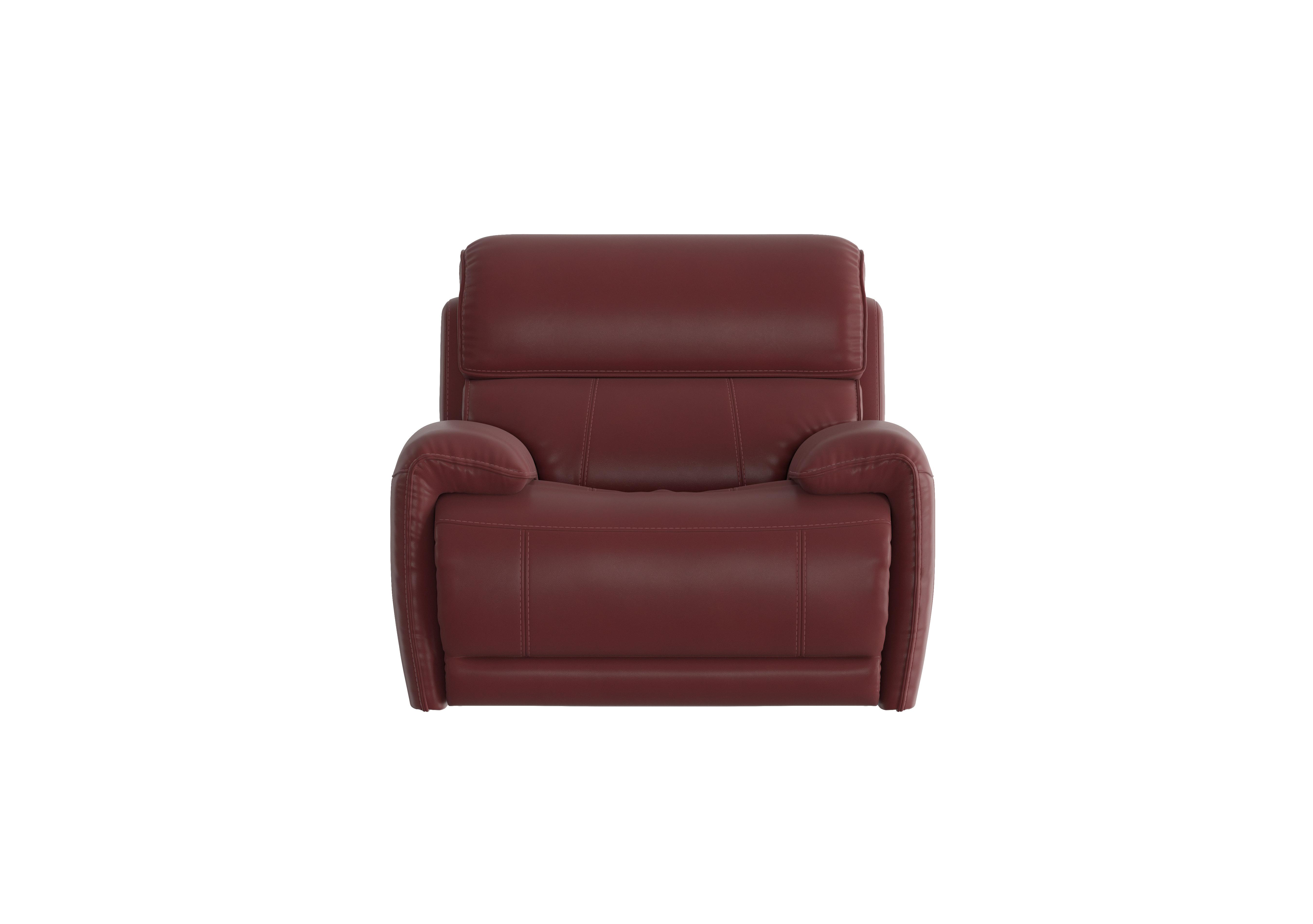 Link Leather Power Recliner Armchair with Power Headrest in Bv-035c Deep Red on Furniture Village