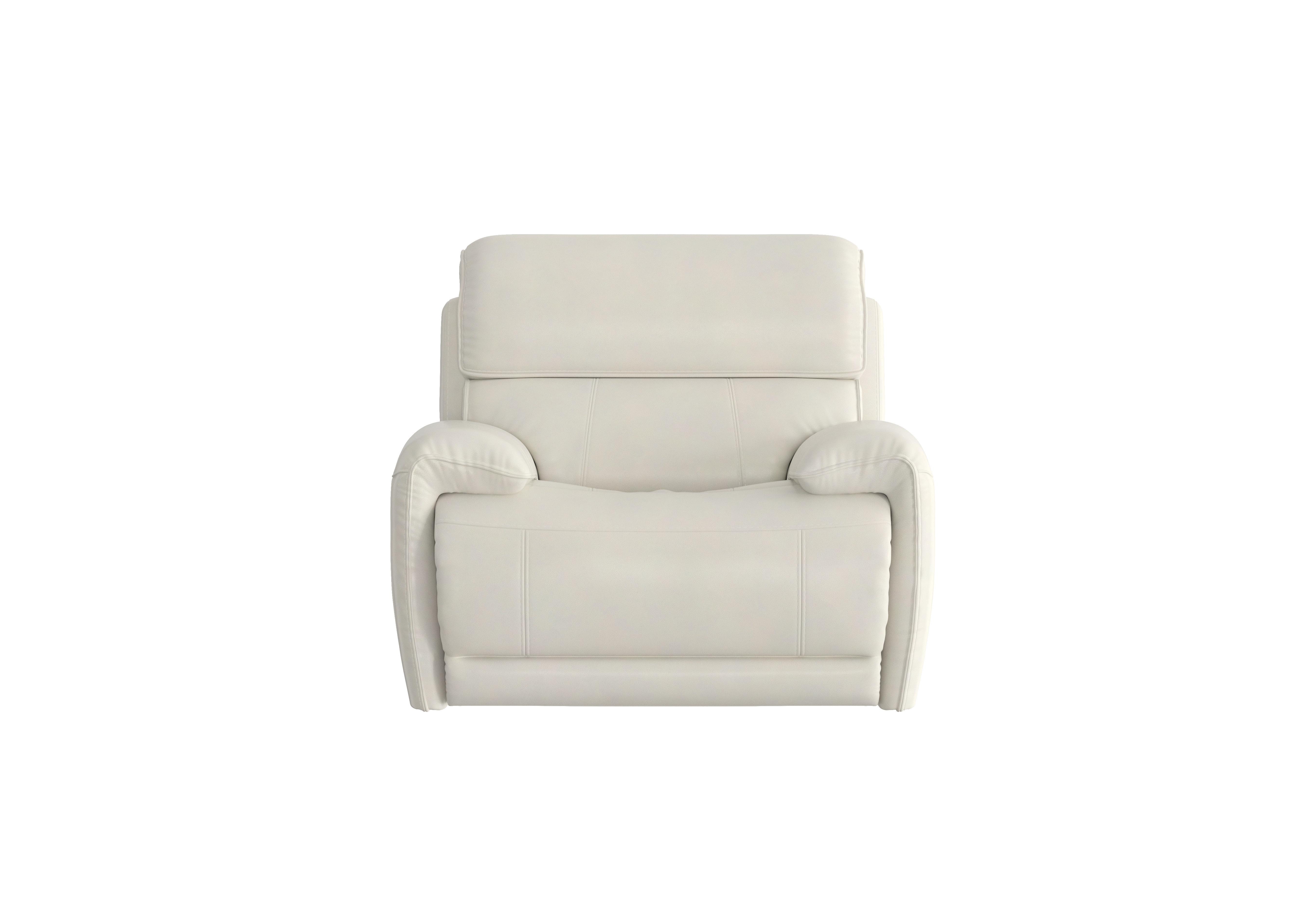 Link Leather Power Recliner Armchair with Power Headrest in Bv-156e Frost on Furniture Village
