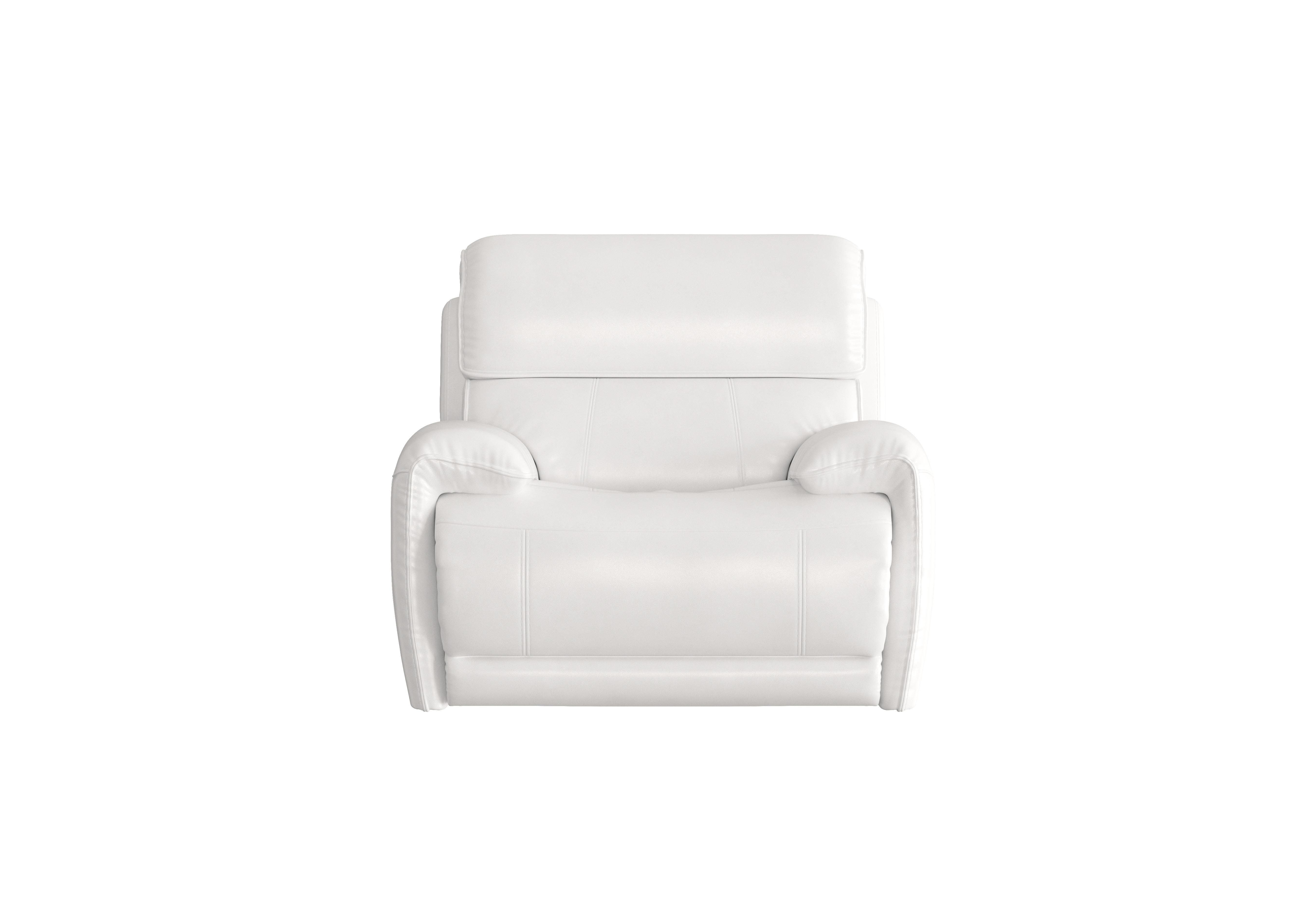 Link Leather Power Recliner Armchair with Power Headrest in Bv-744d Star White on Furniture Village