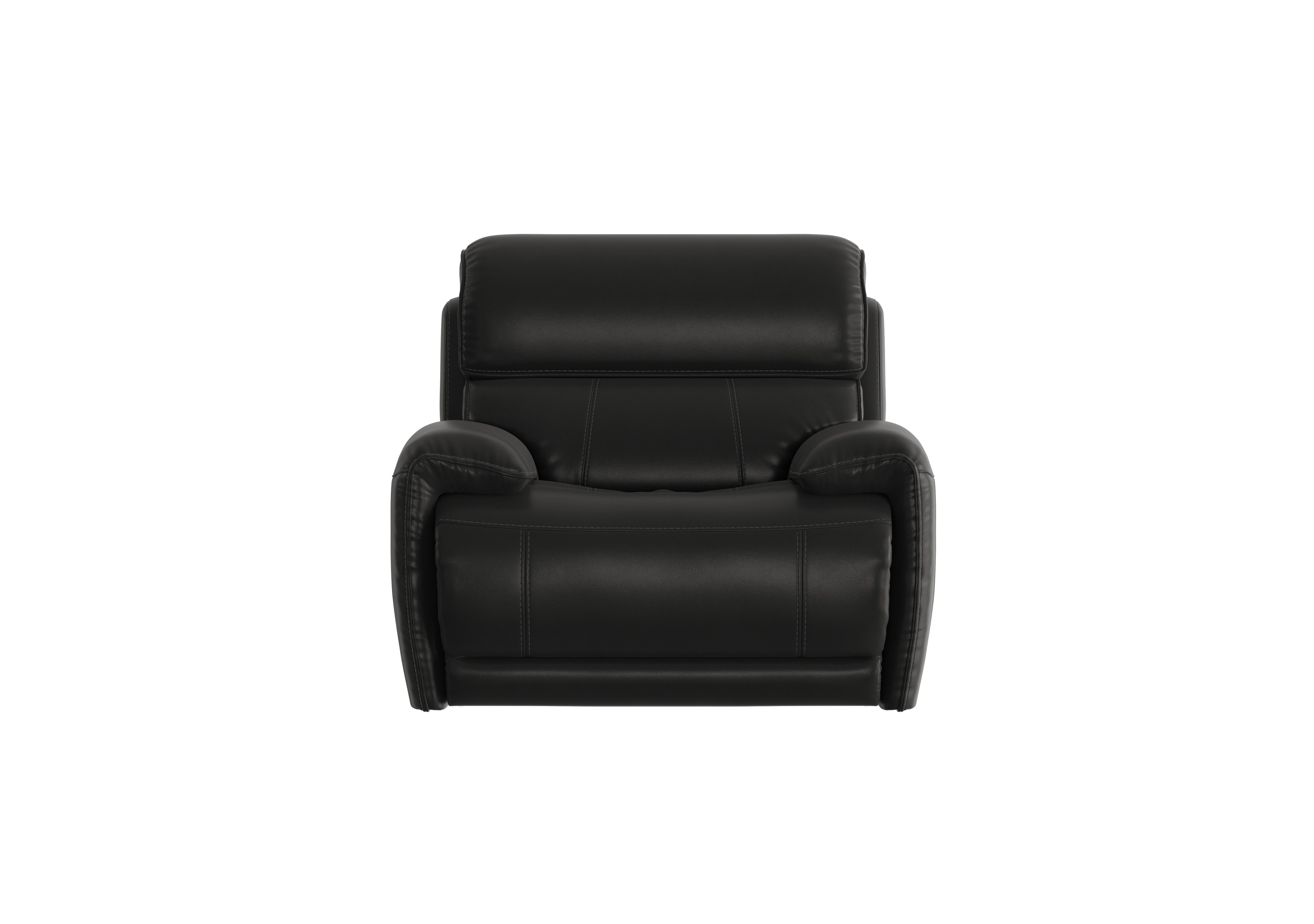 Link Leather Power Recliner Armchair with Power Headrest in Nc-023c Black on Furniture Village
