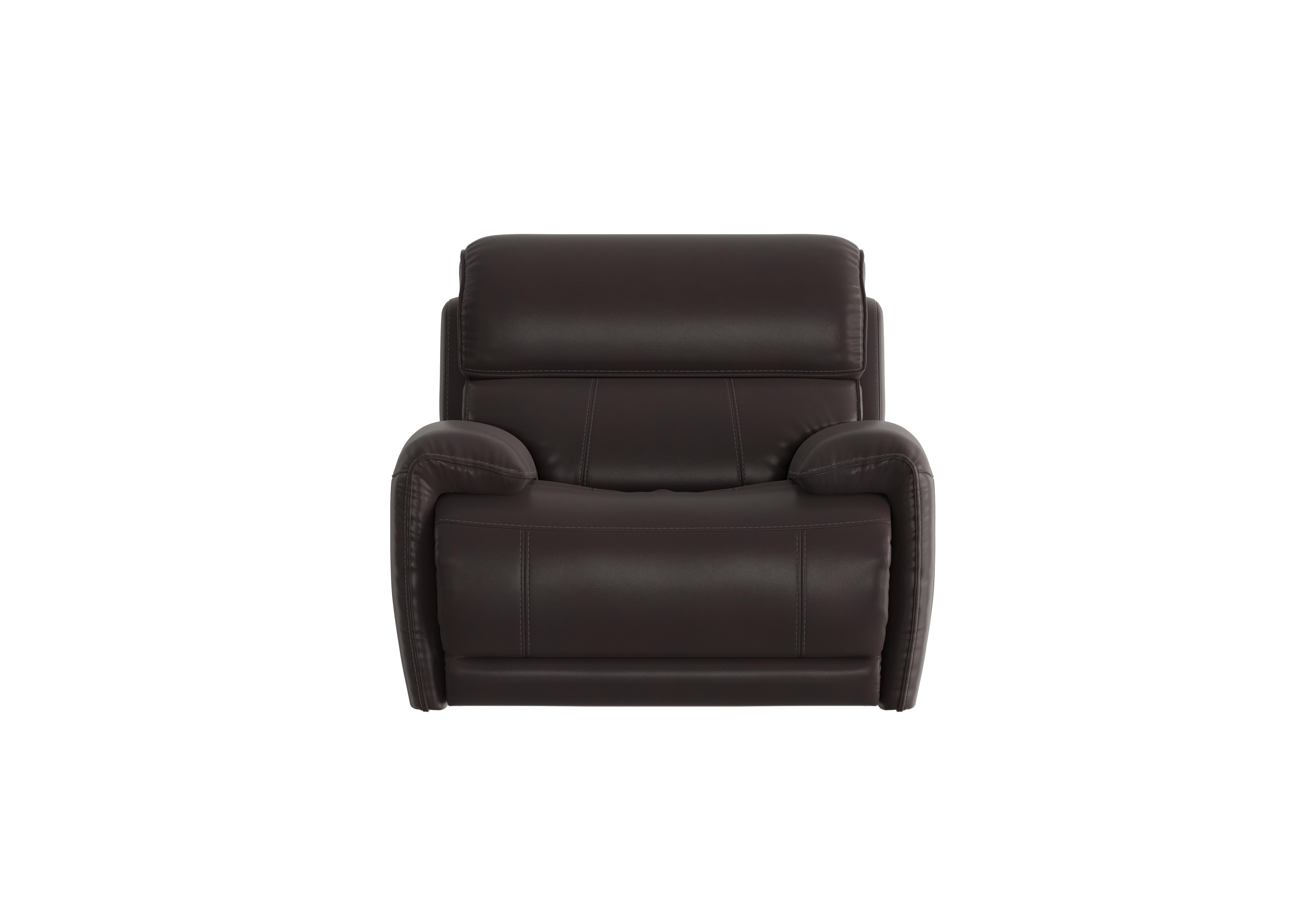Link Leather Power Recliner Armchair with Power Headrest in Nc-037c Walnut on Furniture Village