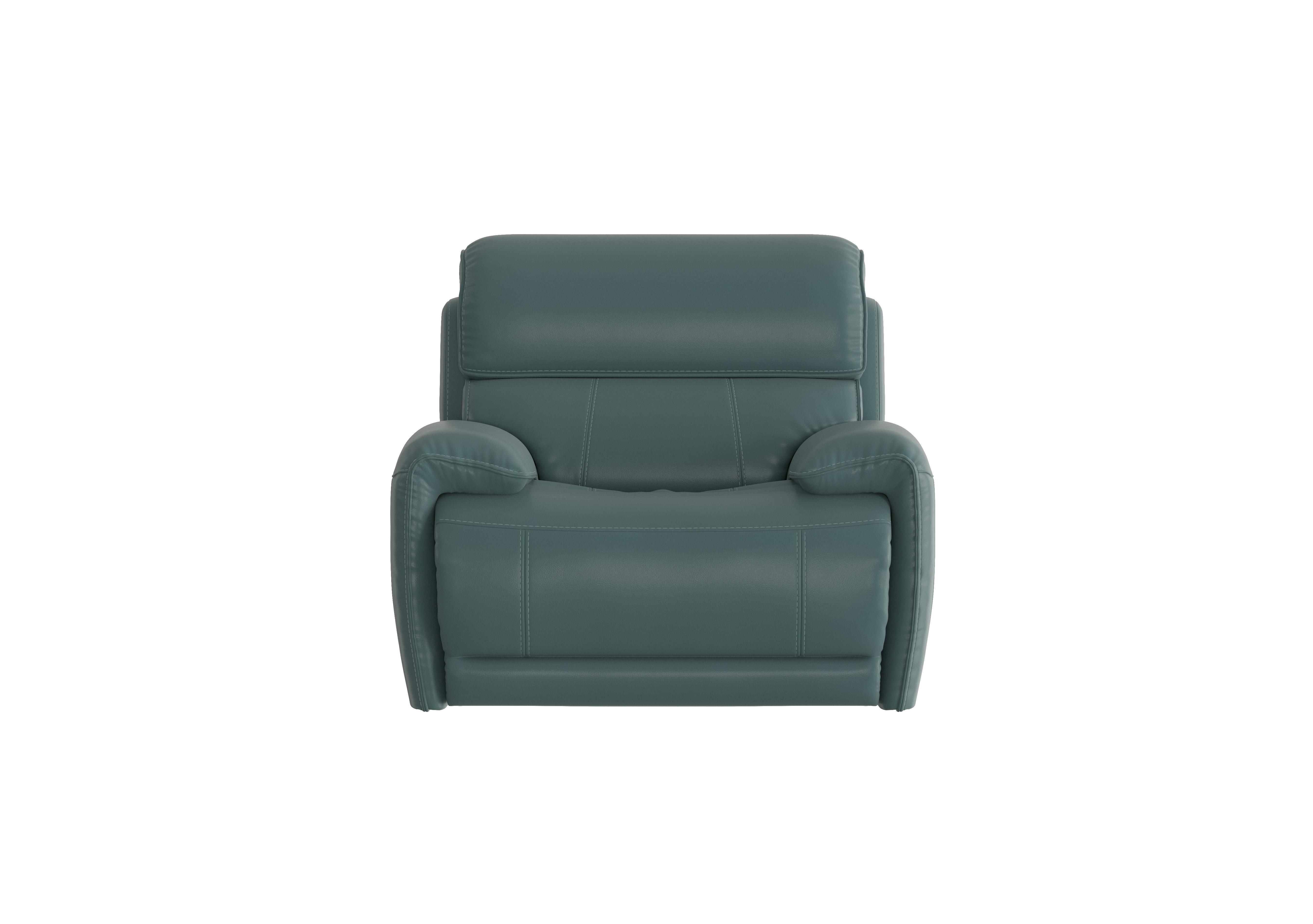 Link Leather Power Recliner Armchair with Power Headrest in Nc-301e Lake Green on Furniture Village