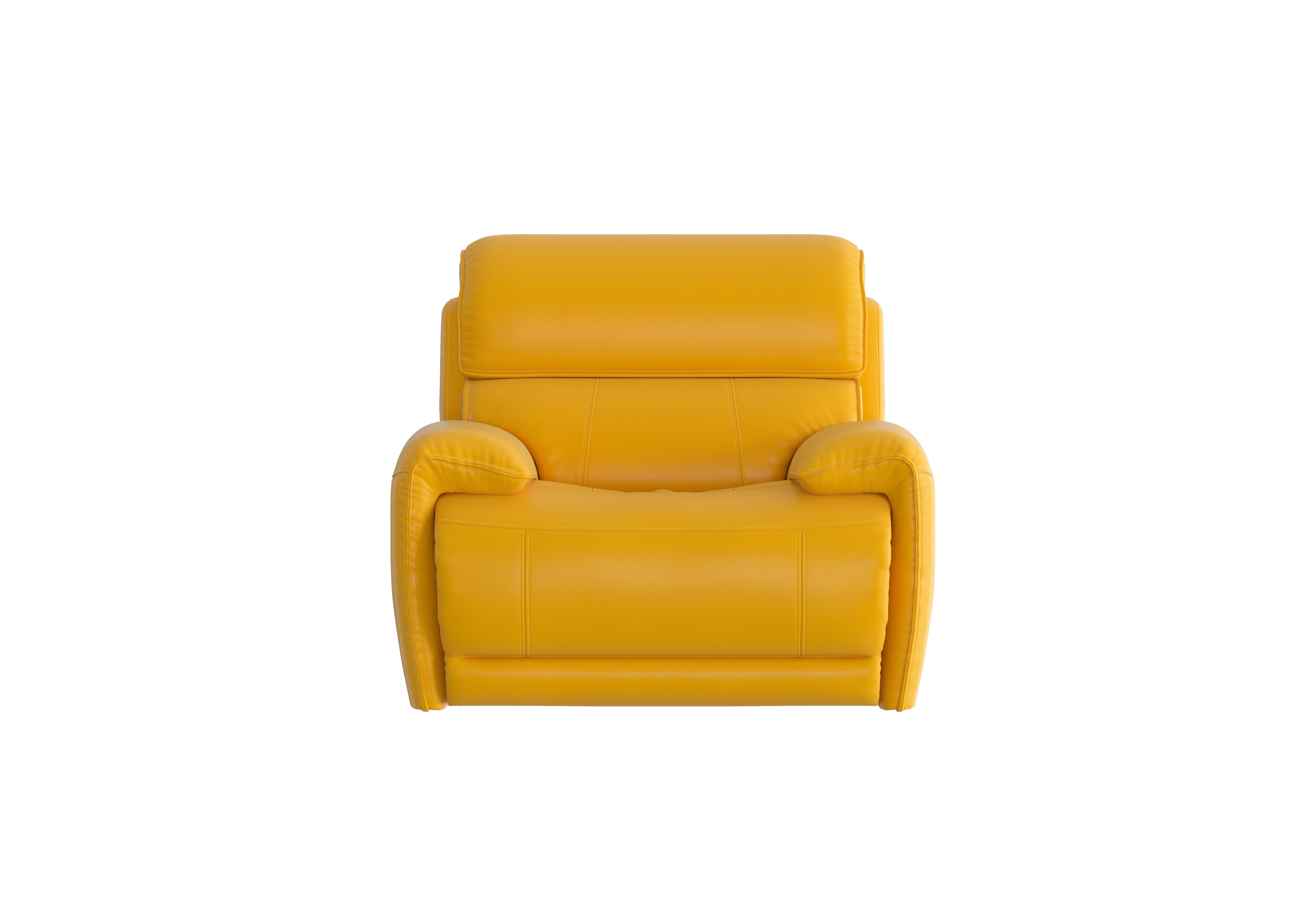 Link Leather Power Recliner Armchair with Power Headrest in Nc-303e Sunflower on Furniture Village