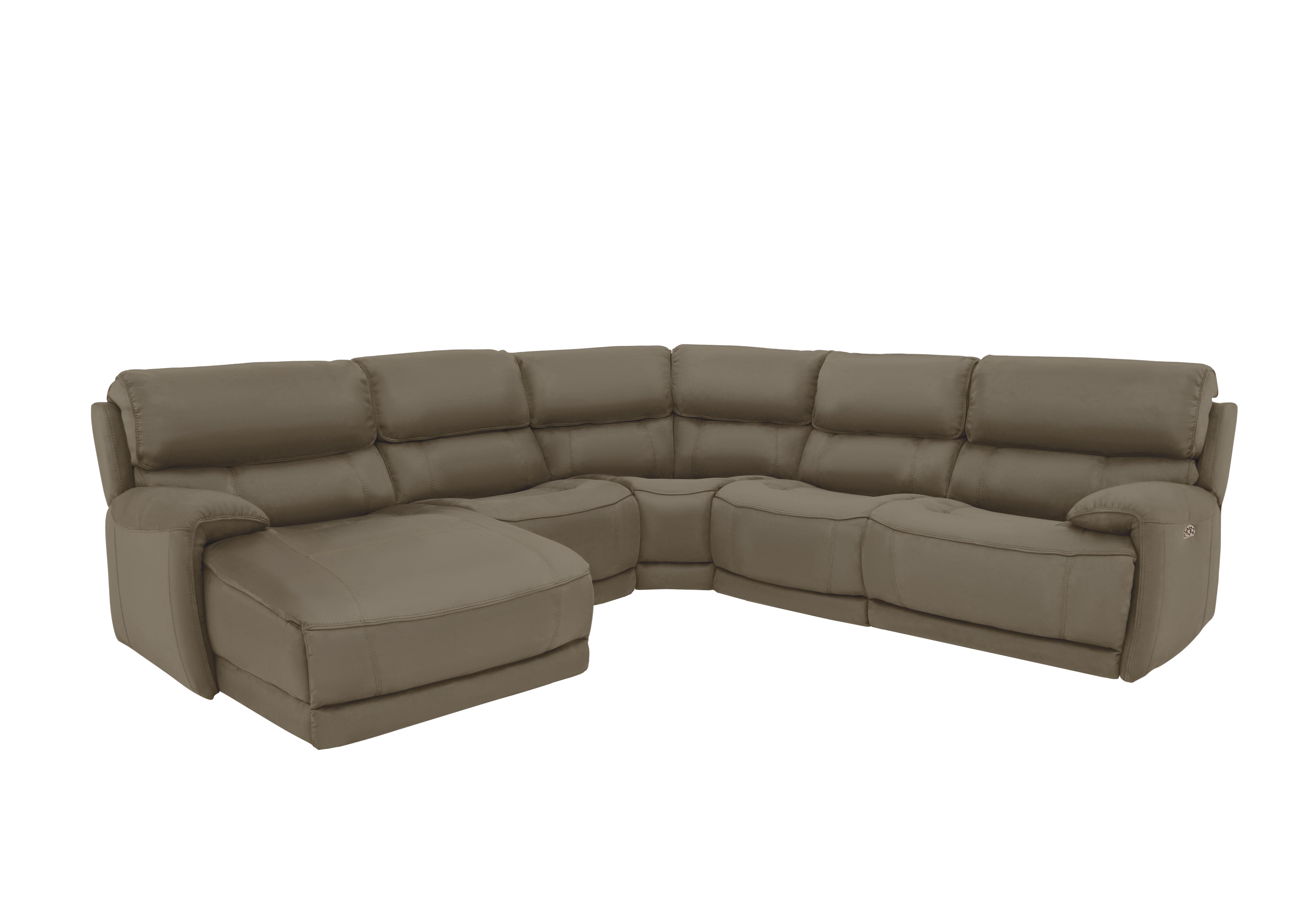 Link Leather Corner Chaise Power Sofa in Bv-042e Elephant on Furniture Village