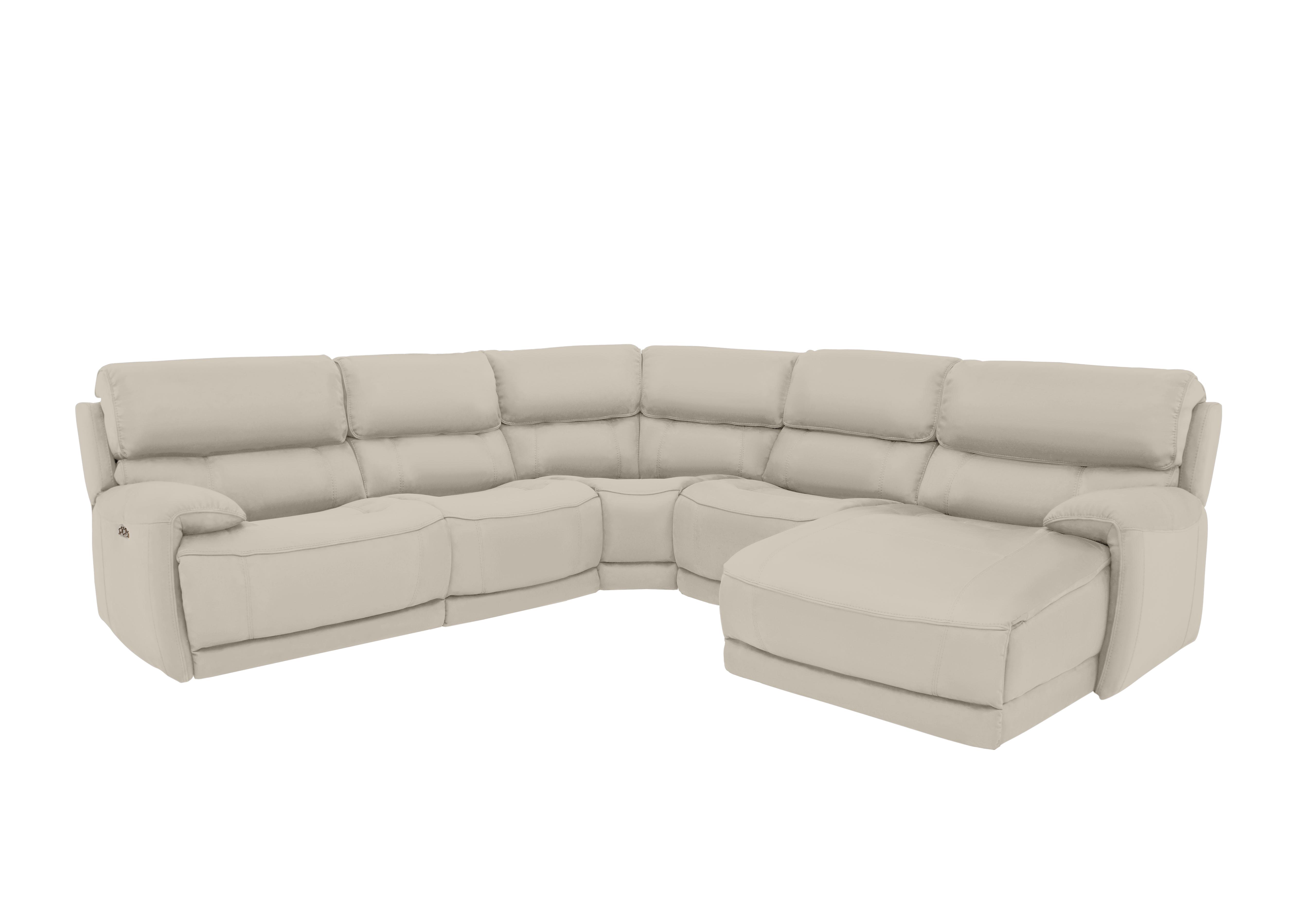 Link Leather Corner Chaise Power Sofa in Bv-946b Silver Grey on Furniture Village