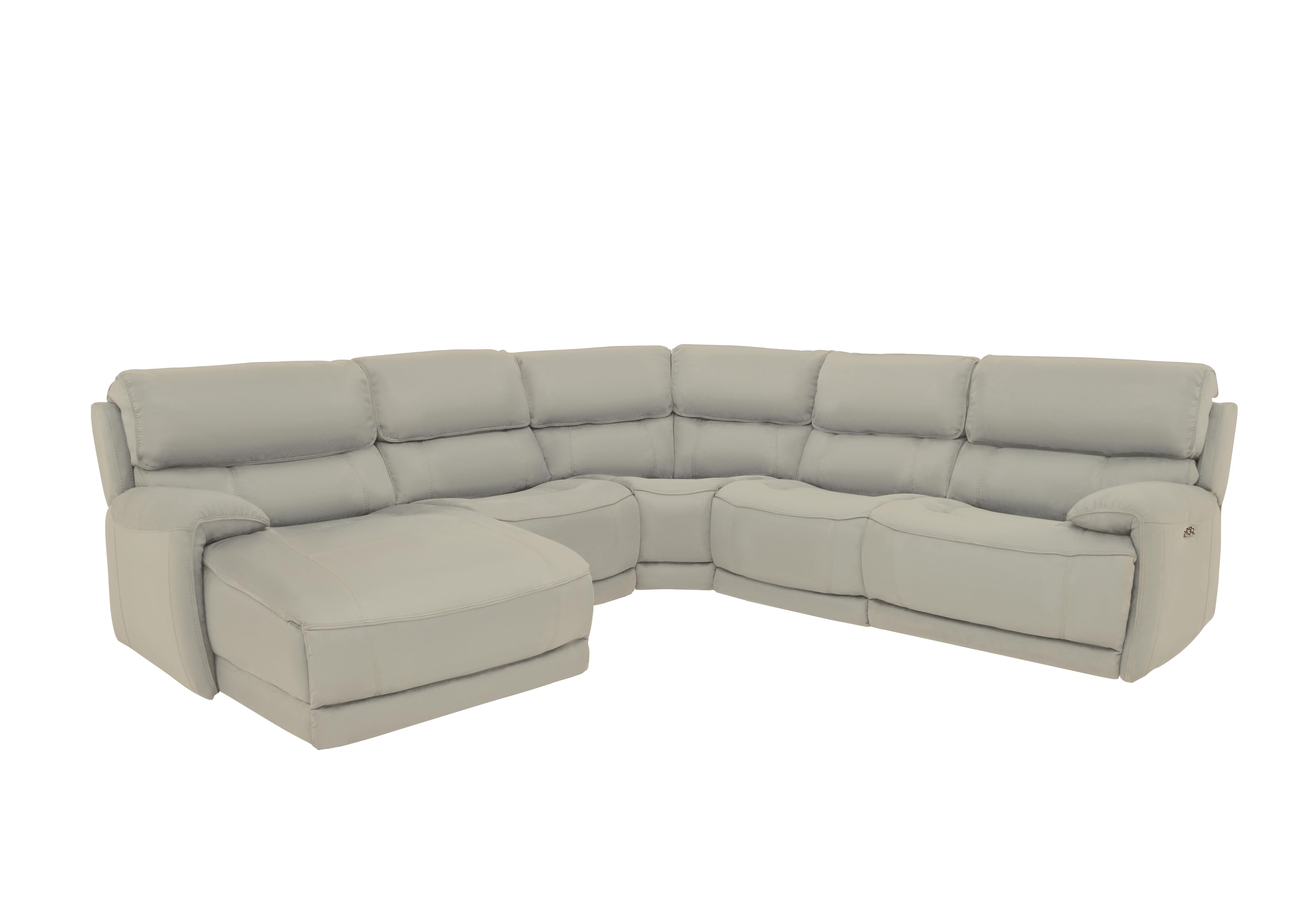 Link Leather Corner Chaise Power Sofa in Nc-946b Feather Grey on Furniture Village