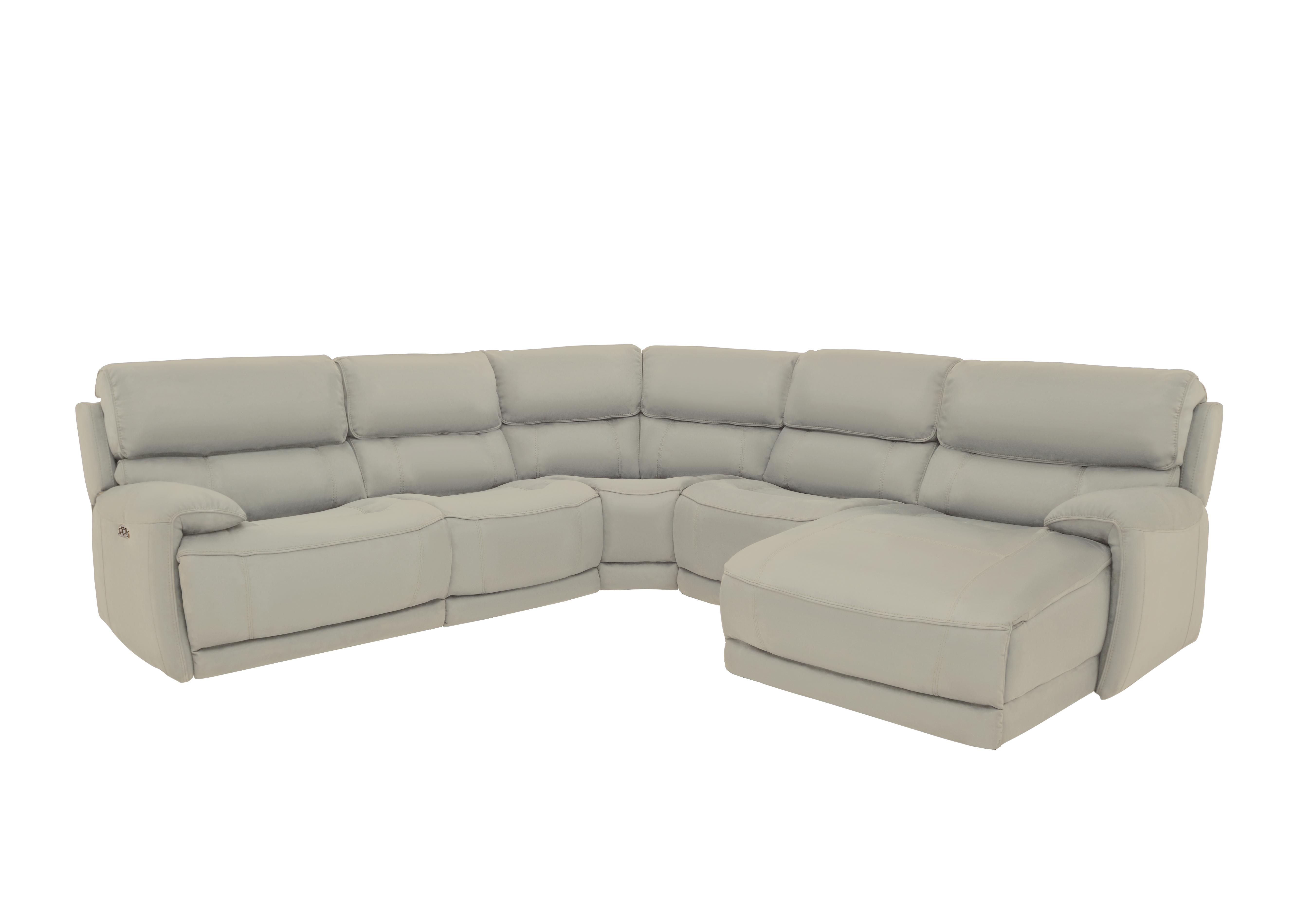 Link Leather Corner Chaise Power Sofa in Nc-946b Feather Grey on Furniture Village