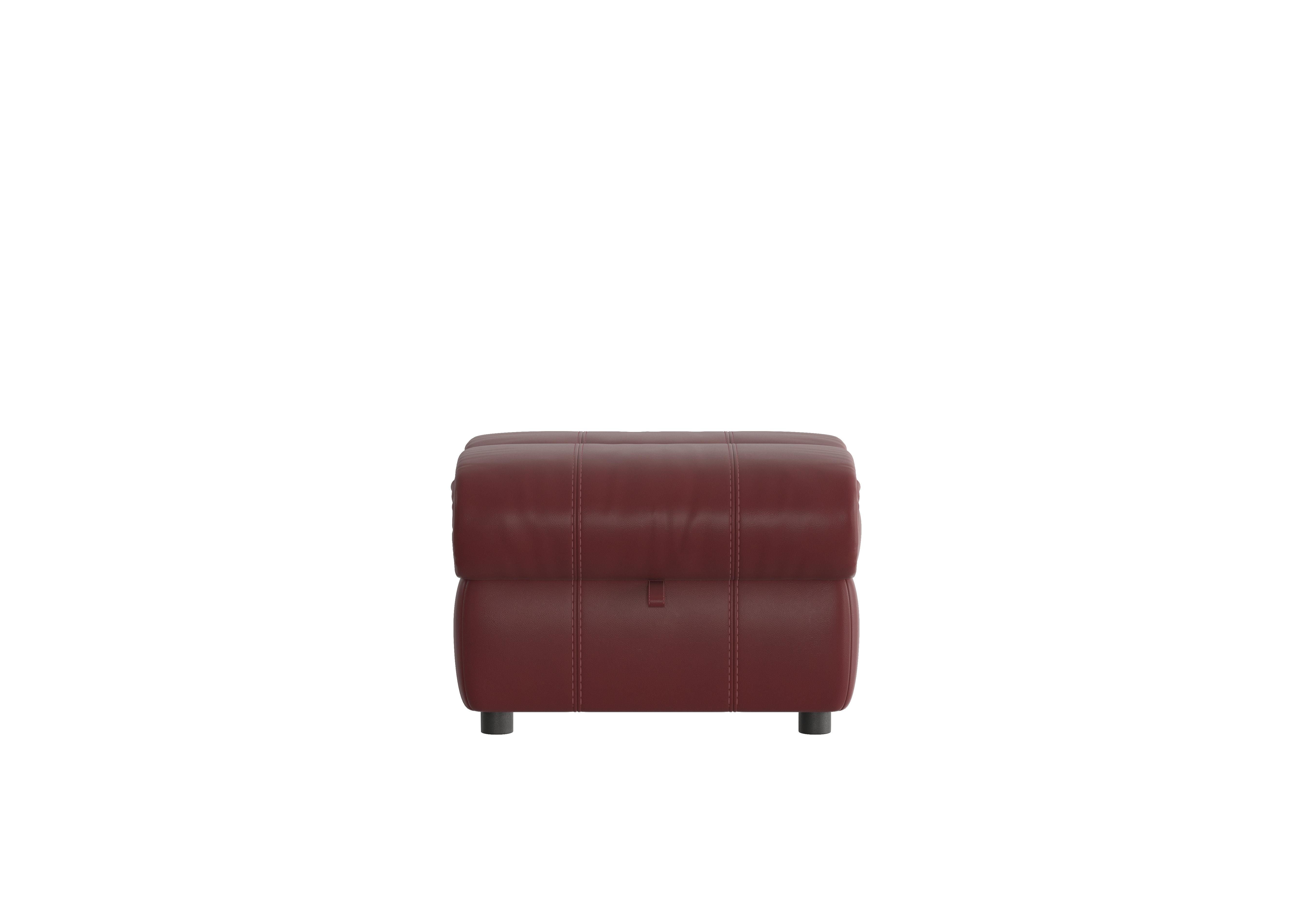 Link Leather Footstool in Bv-035c Deep Red on Furniture Village