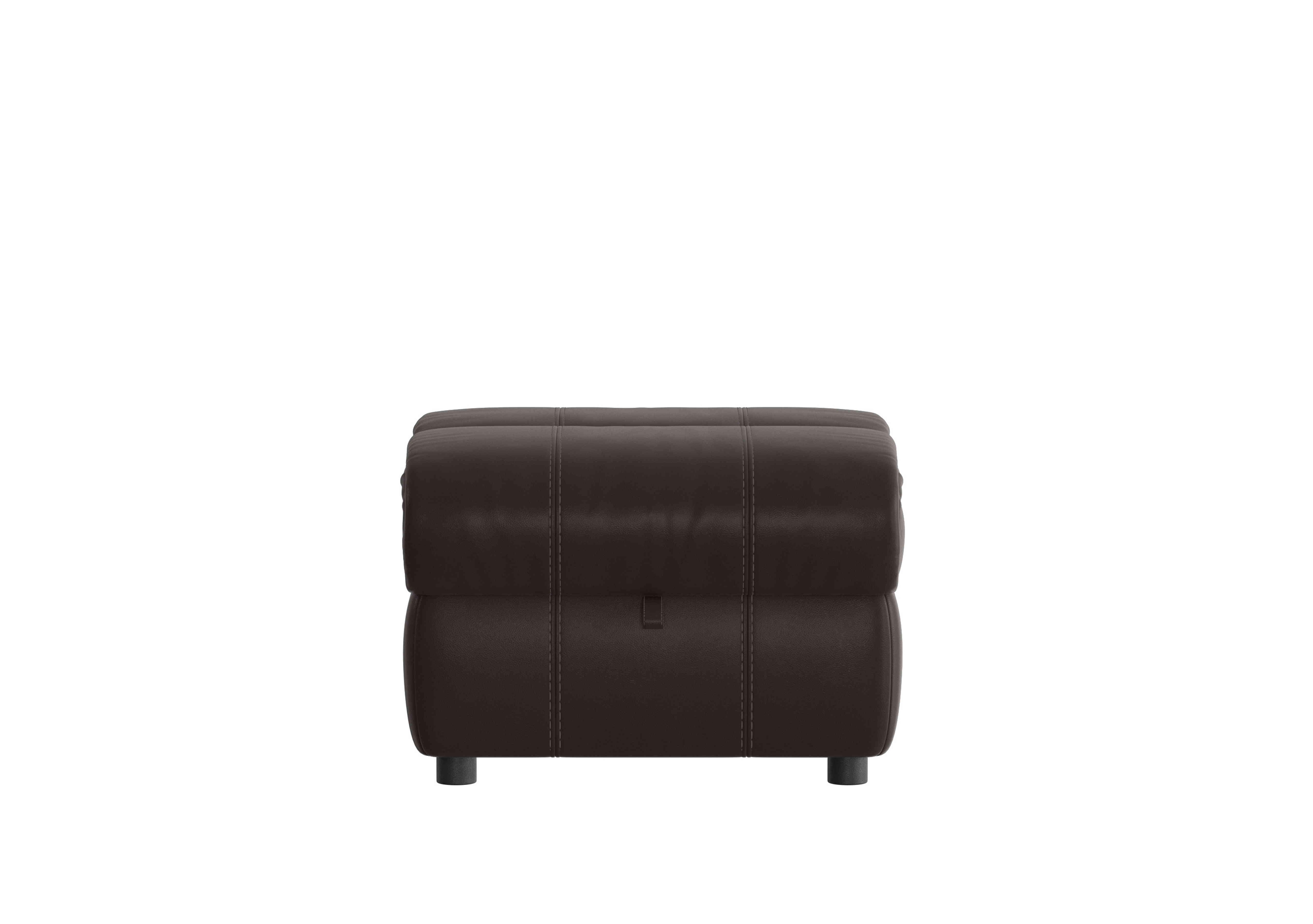 Link Leather Footstool in Bv-1748 Dark Chocolate on Furniture Village