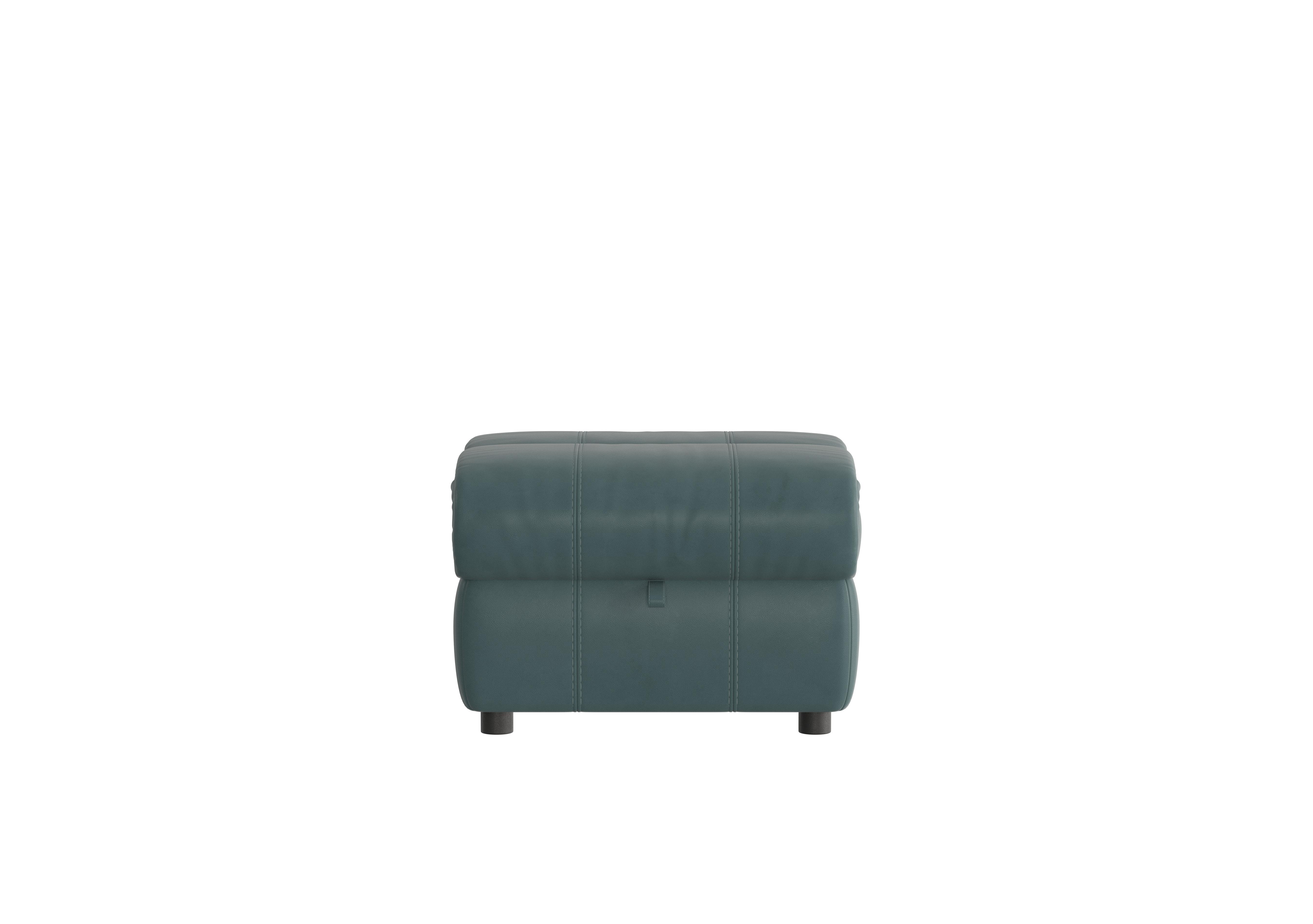 Link Leather Footstool in Bv-301e Lake Green on Furniture Village