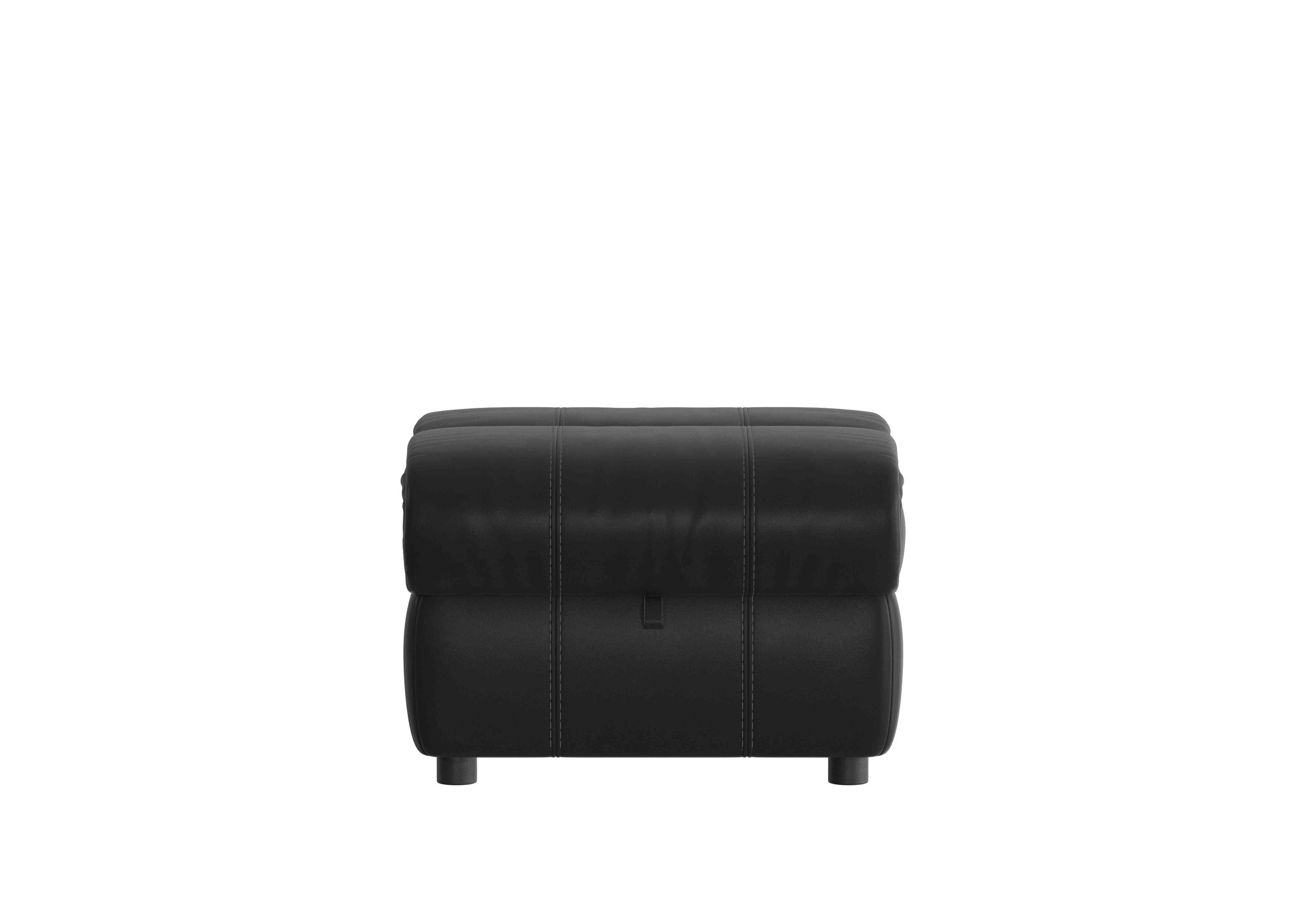 Link Leather Footstool in Bv-3500 Classic Black on Furniture Village