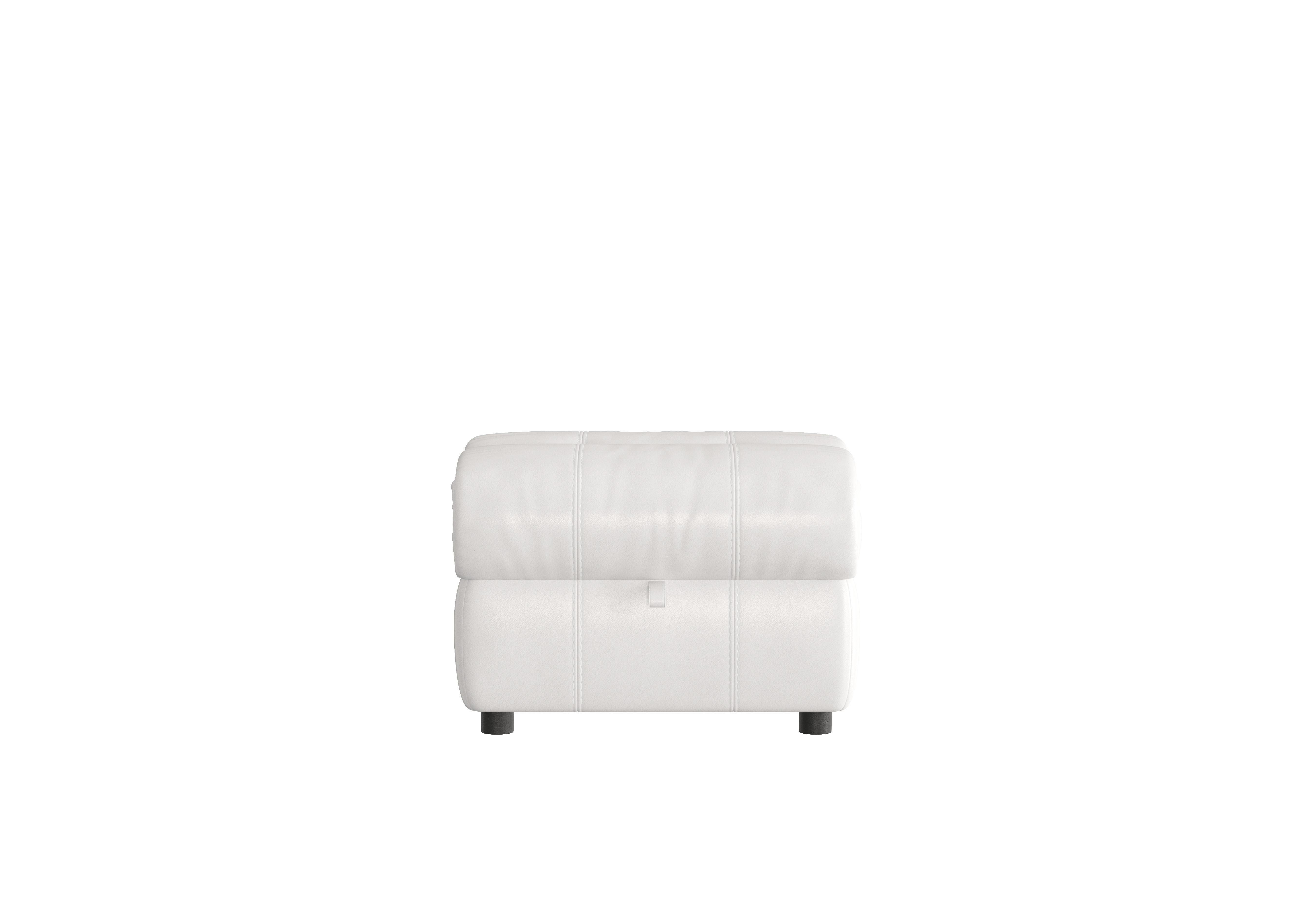 Link Leather Footstool in Bv-744d Star White on Furniture Village