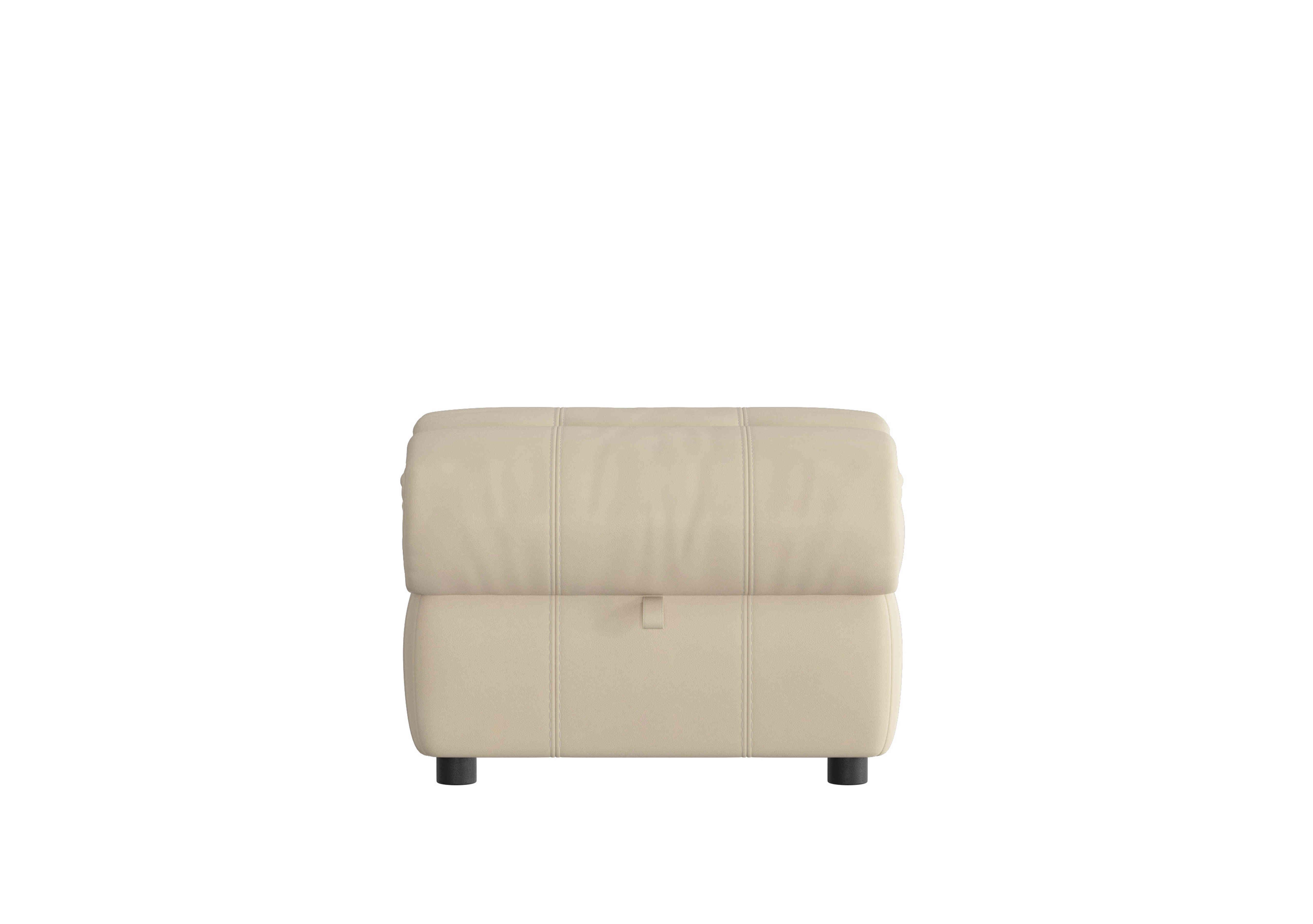 Link Leather Footstool in Bv-862c Bisque on Furniture Village