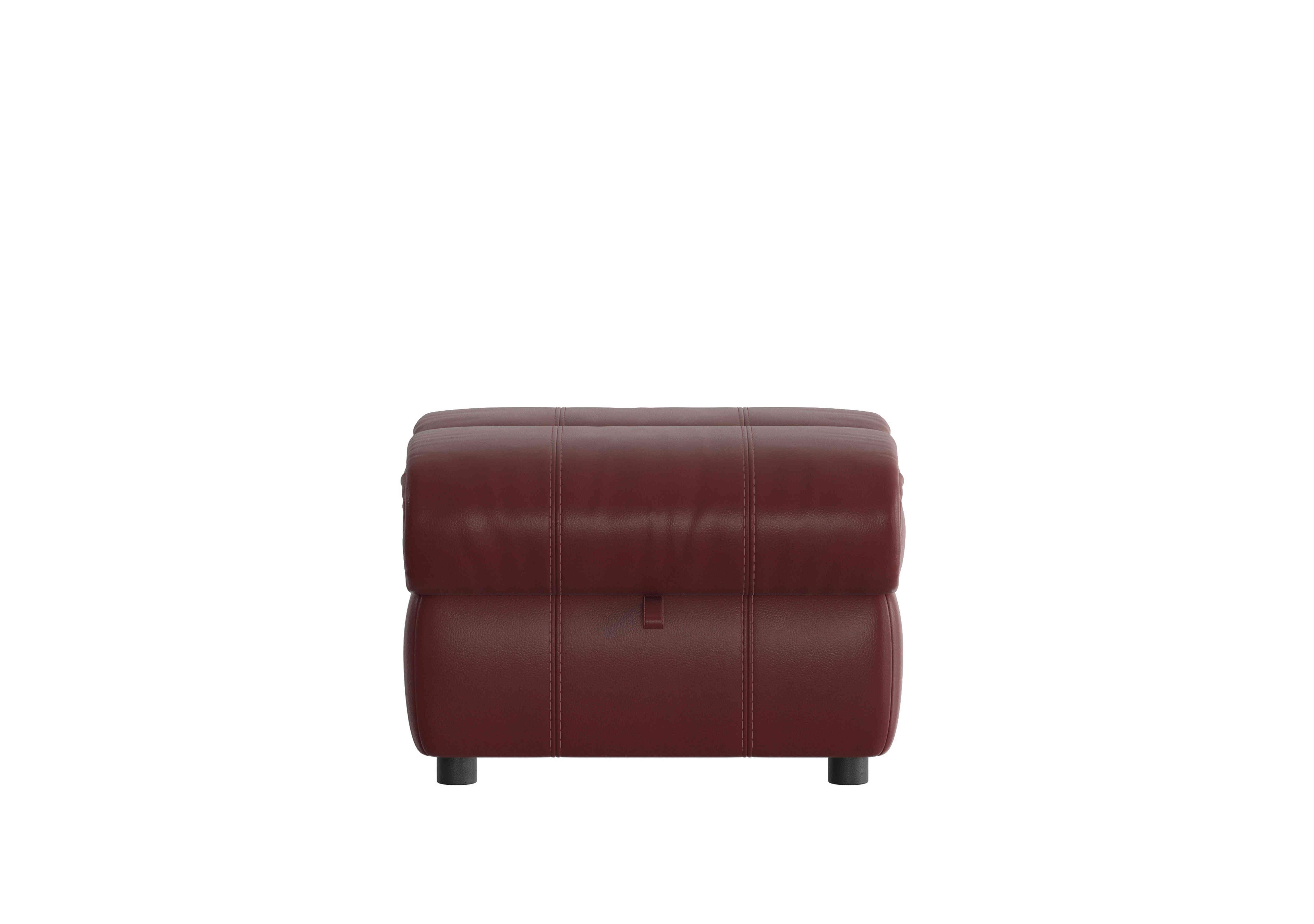 Link Leather Footstool in Nc-035c Deep Red on Furniture Village