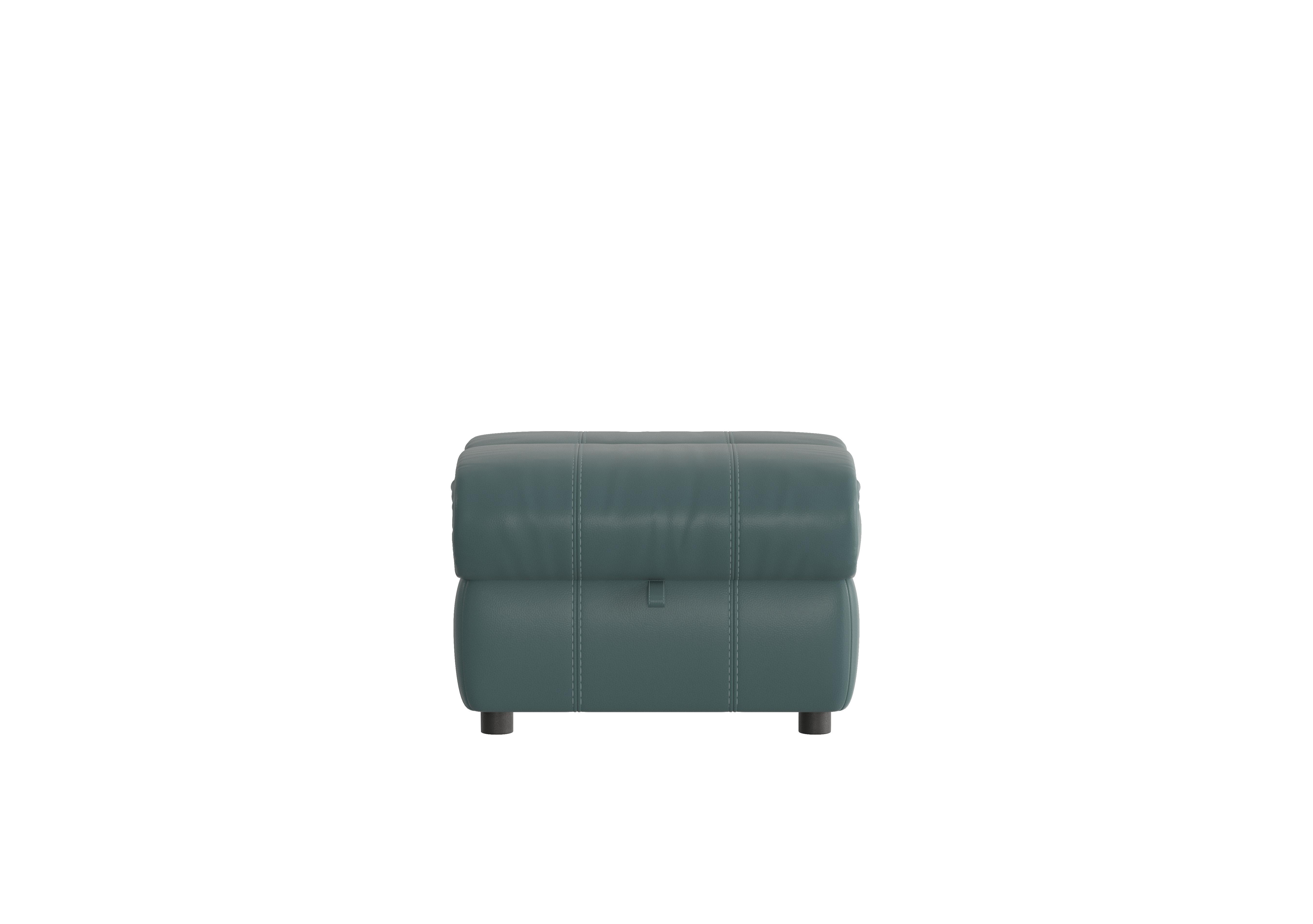 Link Leather Footstool in Nc-301e Lake Green on Furniture Village