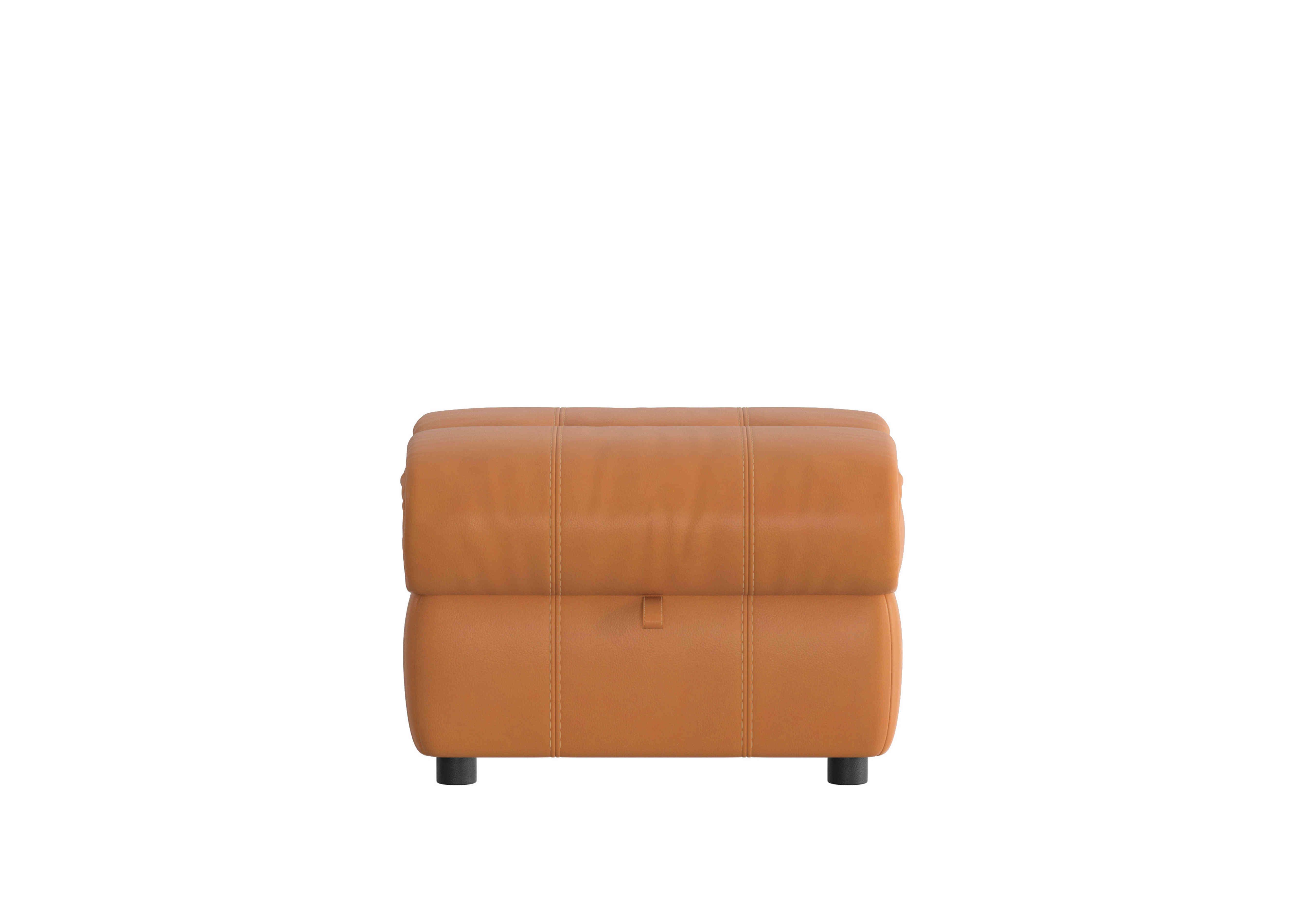 Link Leather Footstool in Nc-335e Honey Yellow on Furniture Village