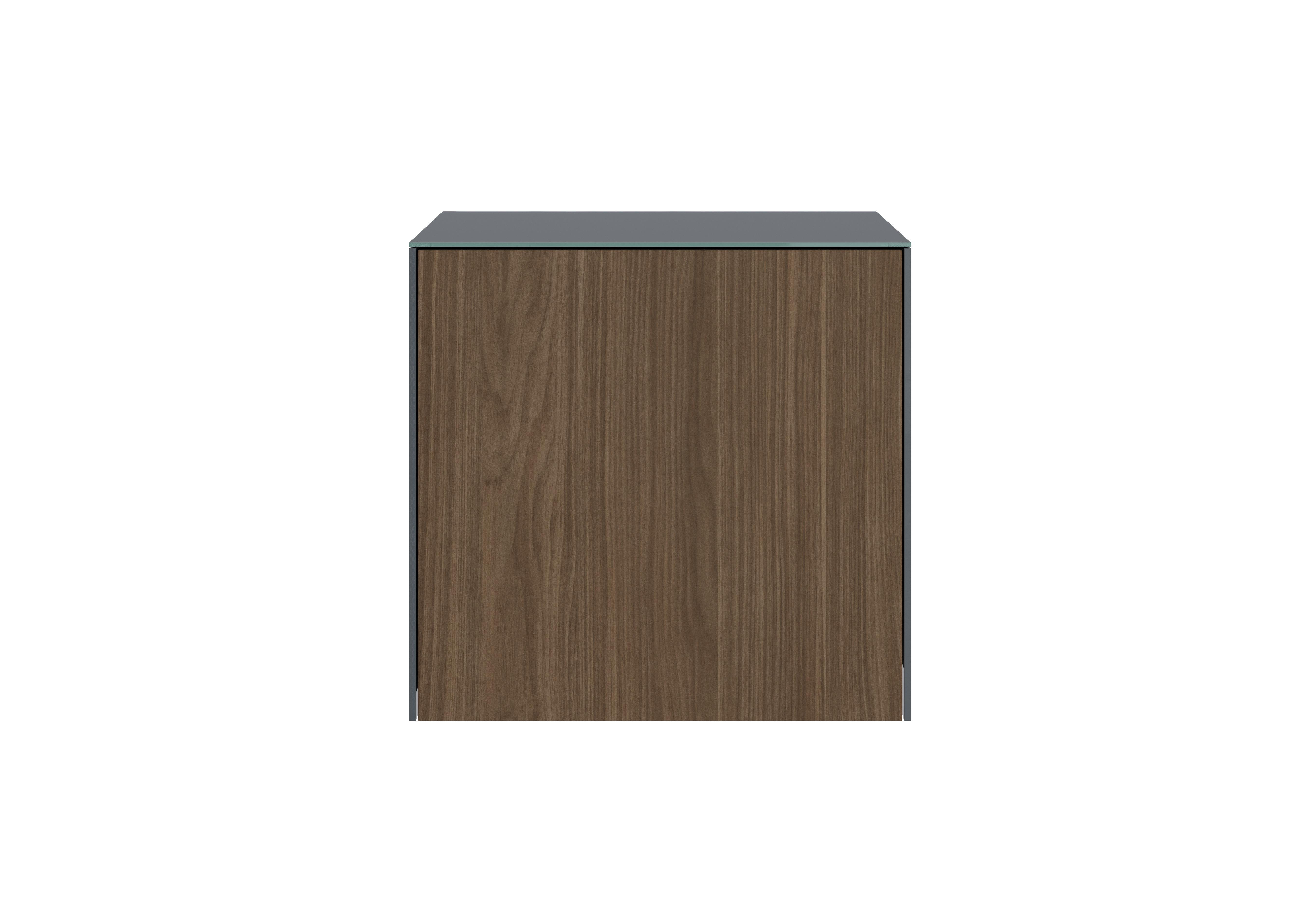 Lexa Smart Lamp Table in Grey And Walnut on Furniture Village