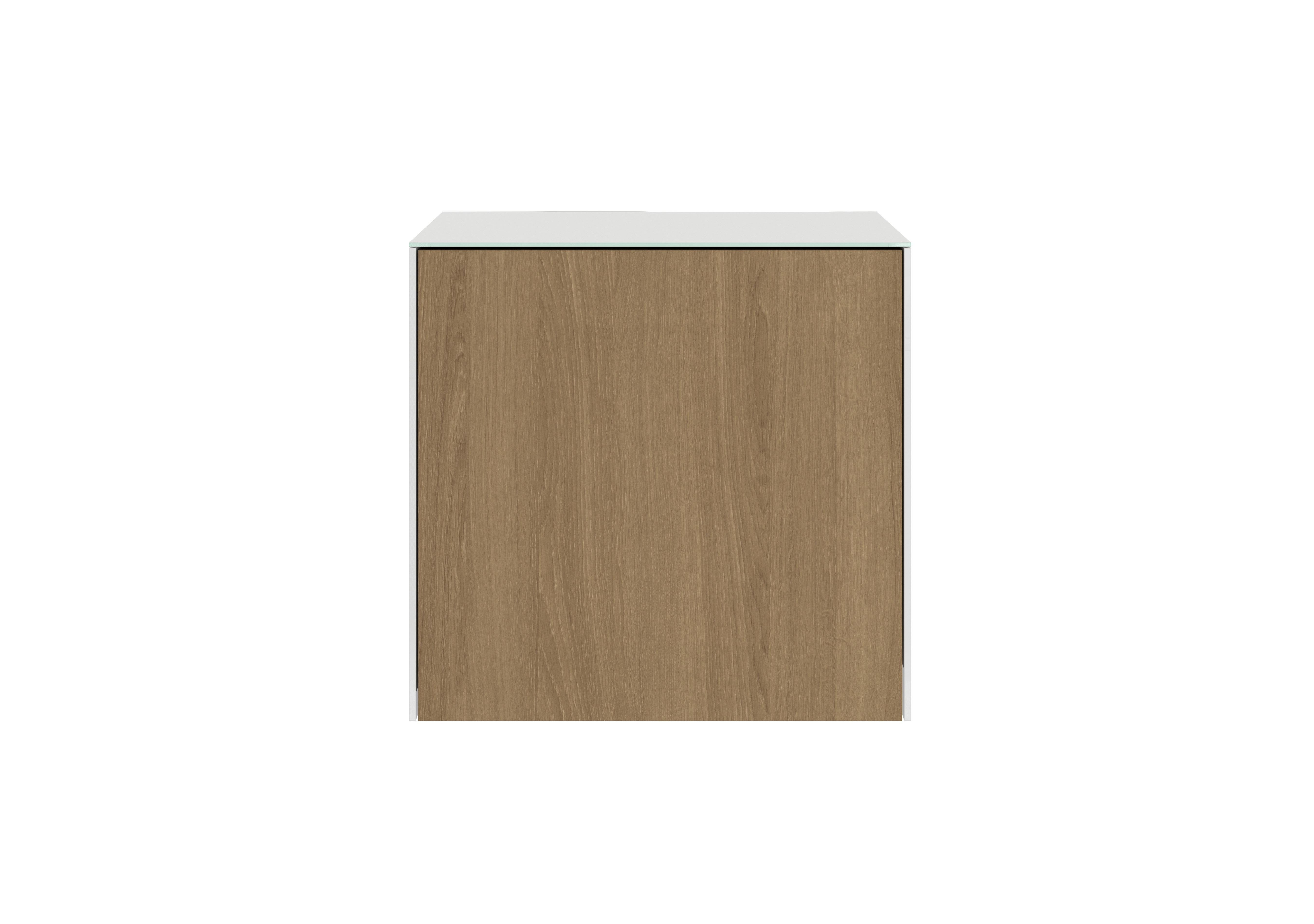 Lexa Smart Lamp Table in White And Oak on Furniture Village