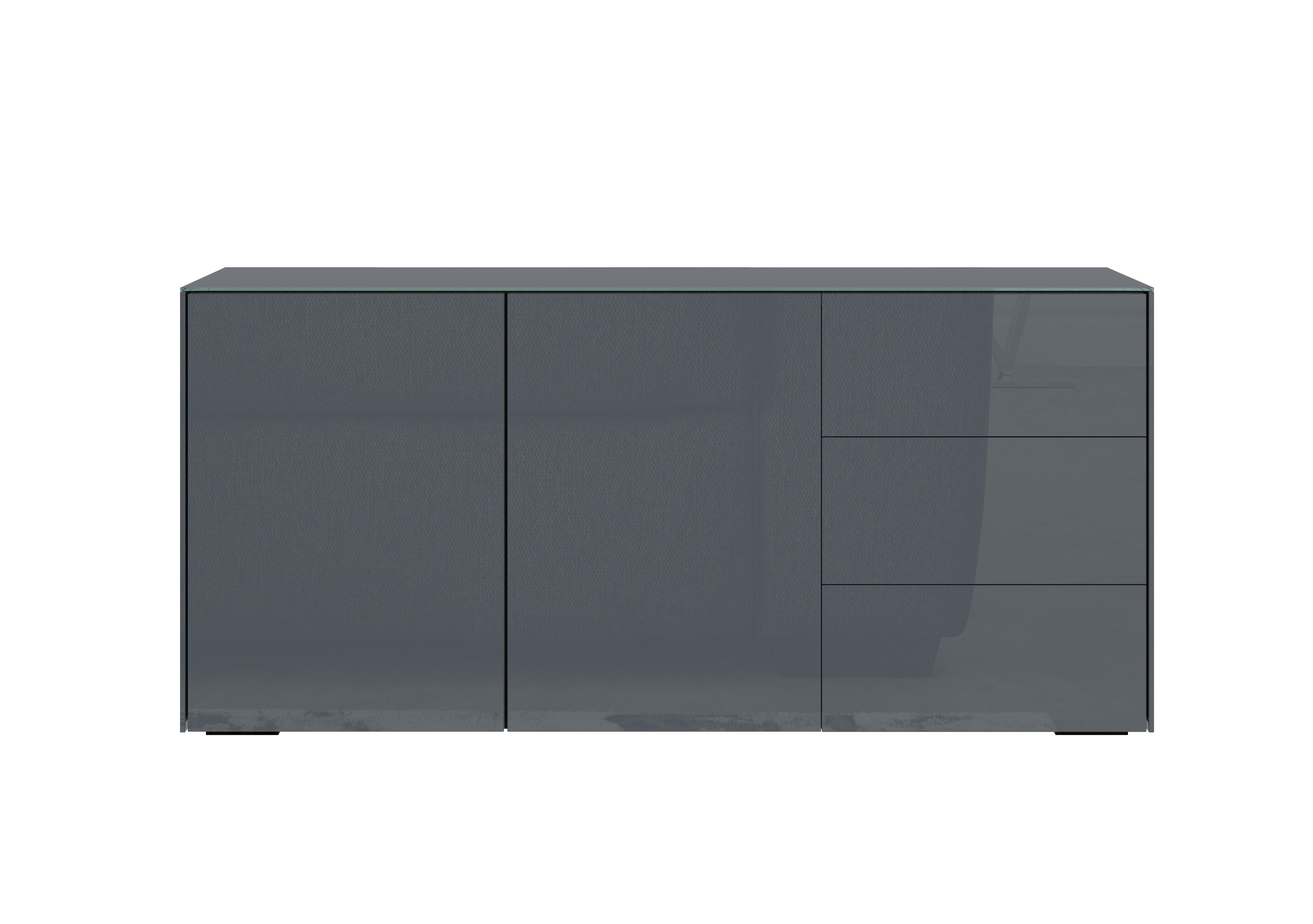 Lexa Smart 2 Door 3 Drawer Sideboard in Grey on Furniture Village