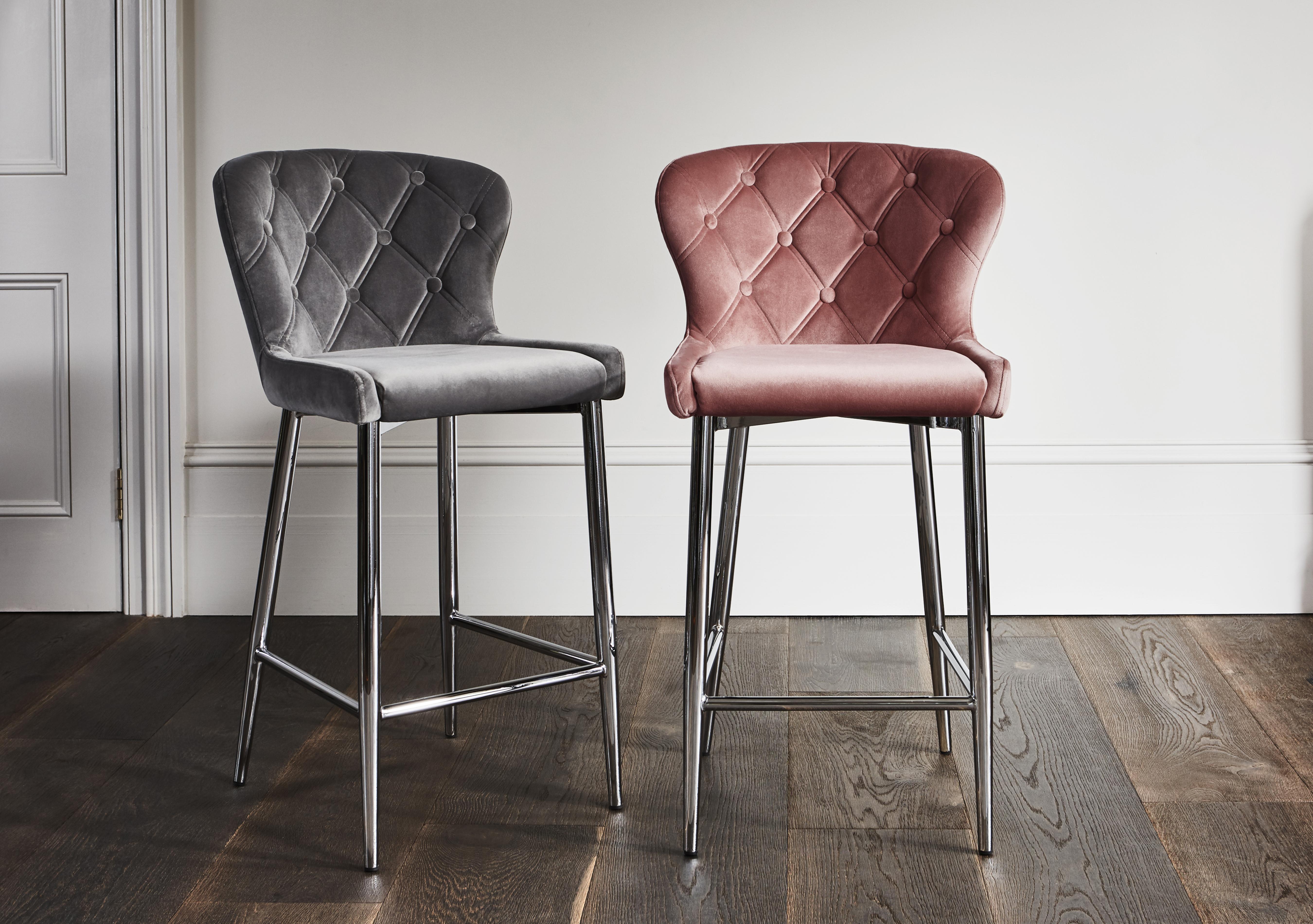 Donnie Fabric Bar Stool in  on Furniture Village