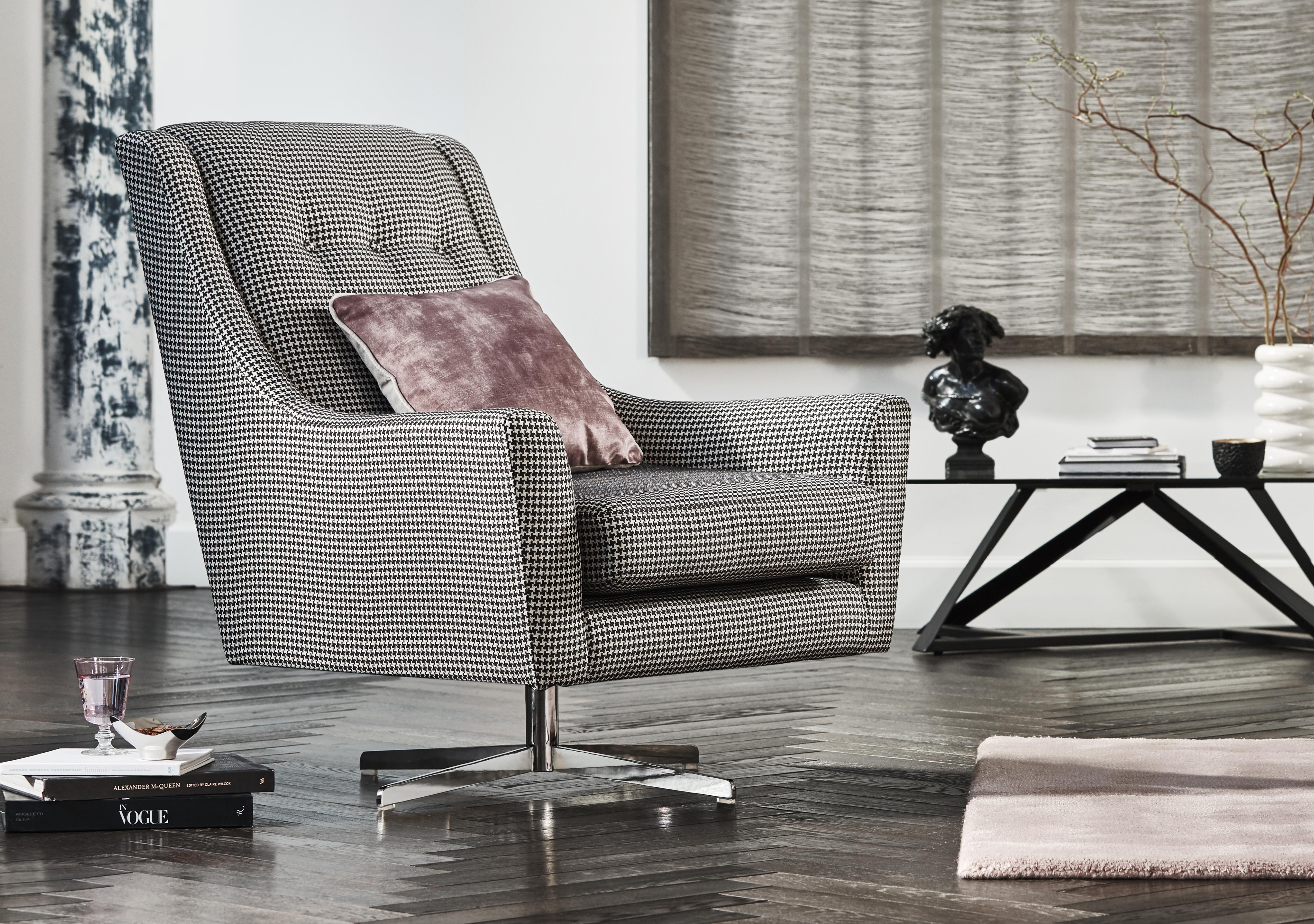 Legend Fabric Designer Swivel Chair in  on Furniture Village