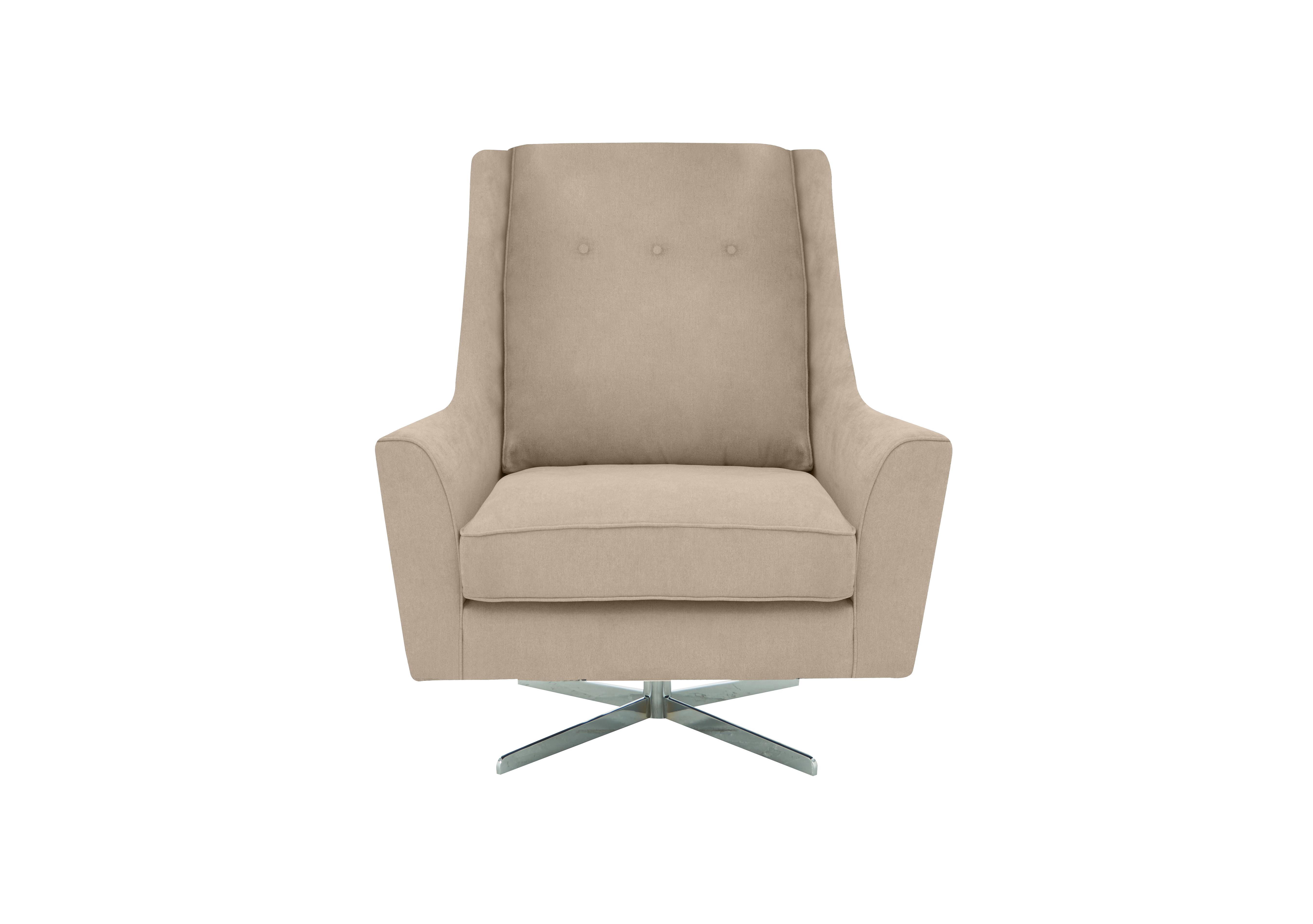 Legend Fabric Designer Swivel Chair in Kingston Beige on Furniture Village