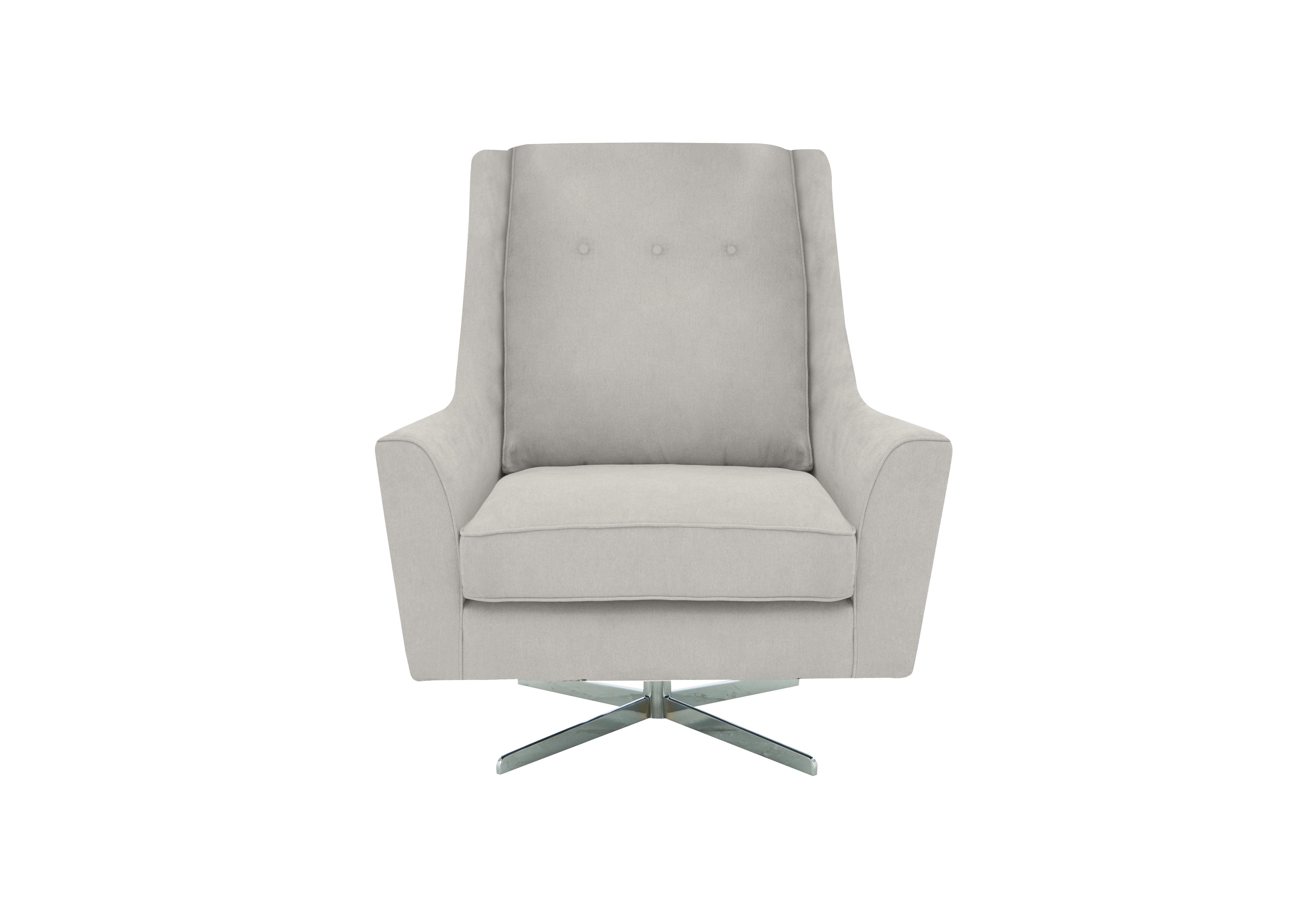 Legend Fabric Designer Swivel Chair in Kingston Silver on Furniture Village