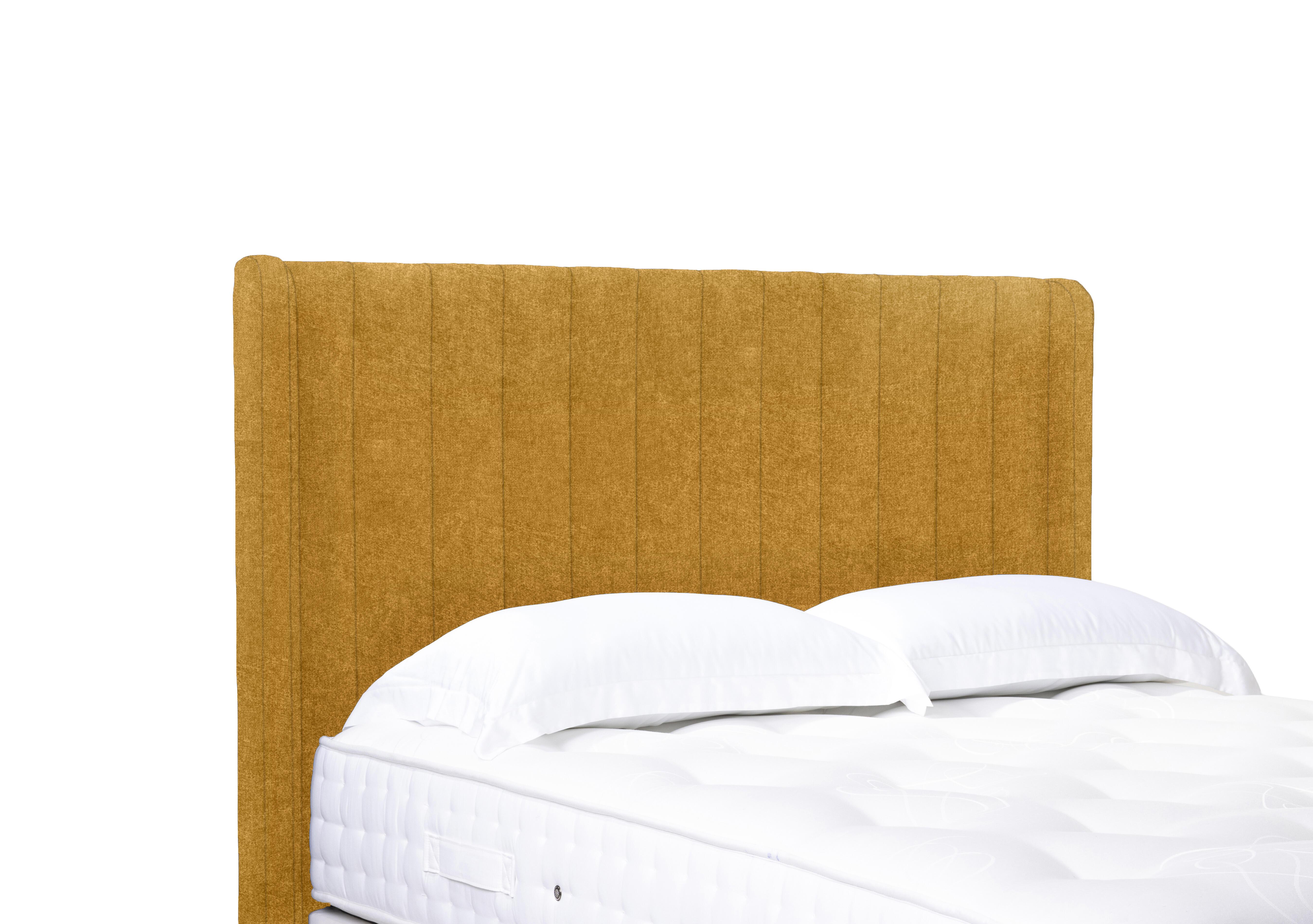 Artisan Collection Austin High Floor Standing Headboard in Tweed Mustard on Furniture Village