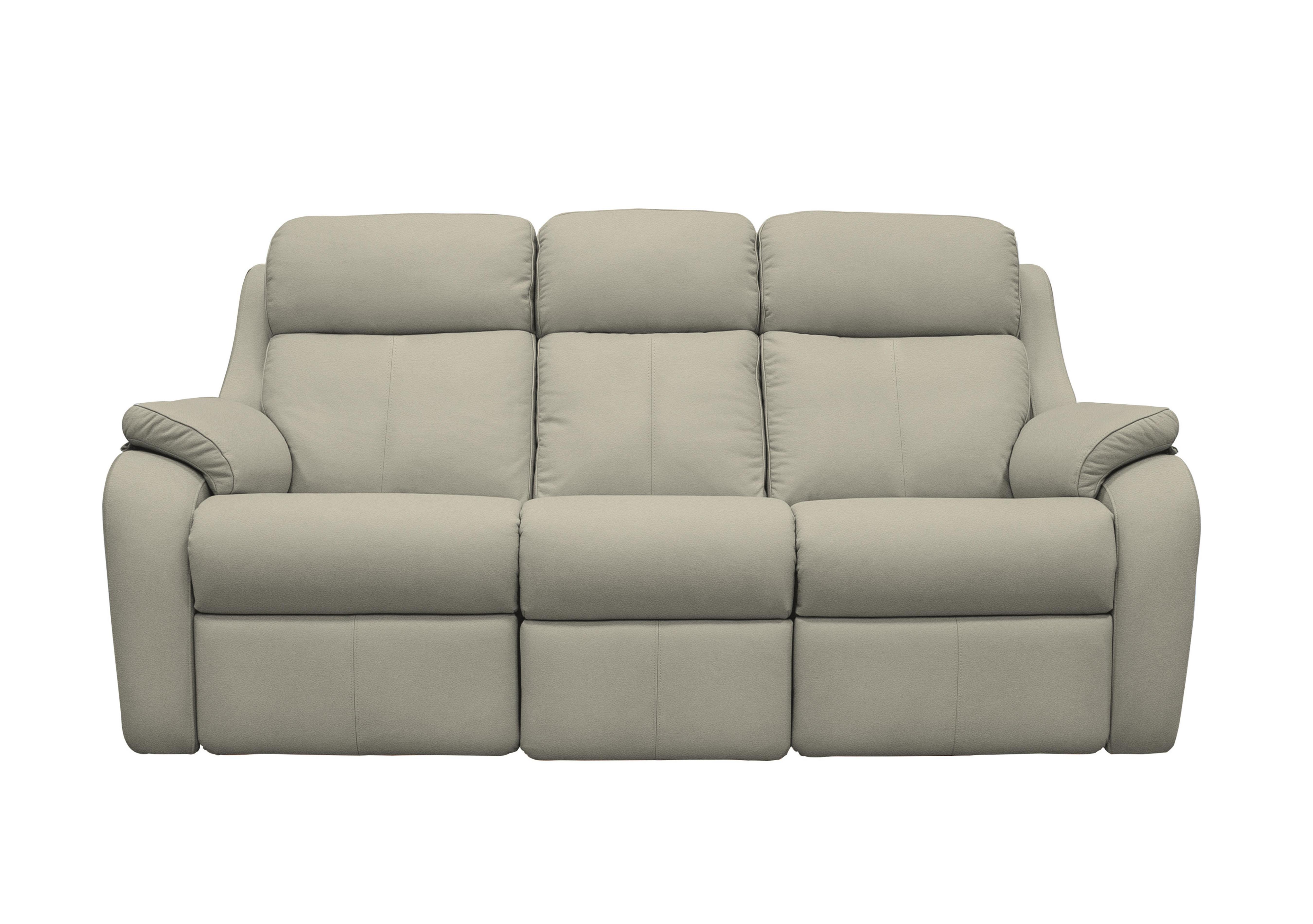 Kingsbury 3 Seater Leather Sofa in L846 Cambridge Taupe on Furniture Village