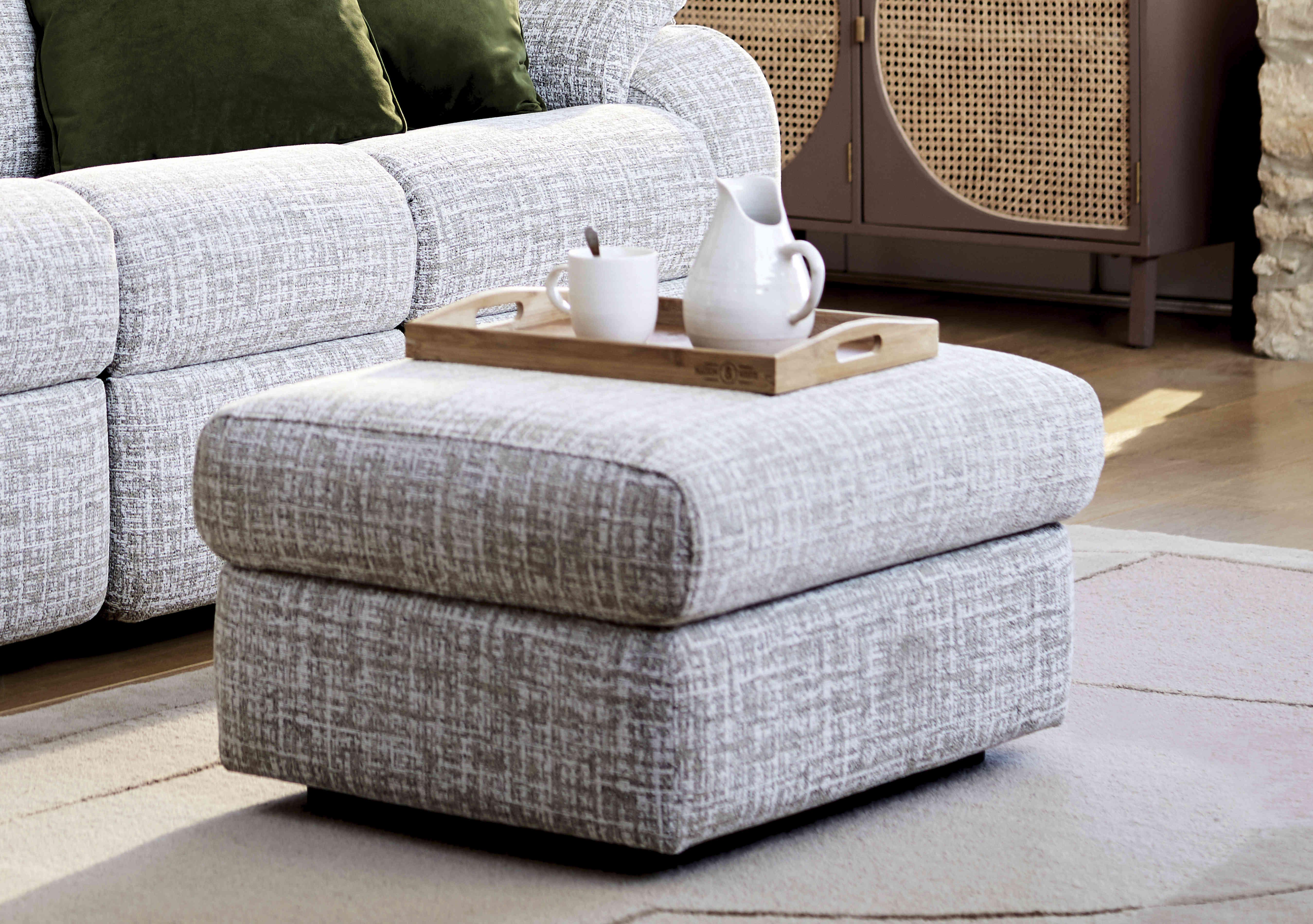 Kingsbury Fabric Storage Footstool in  on Furniture Village