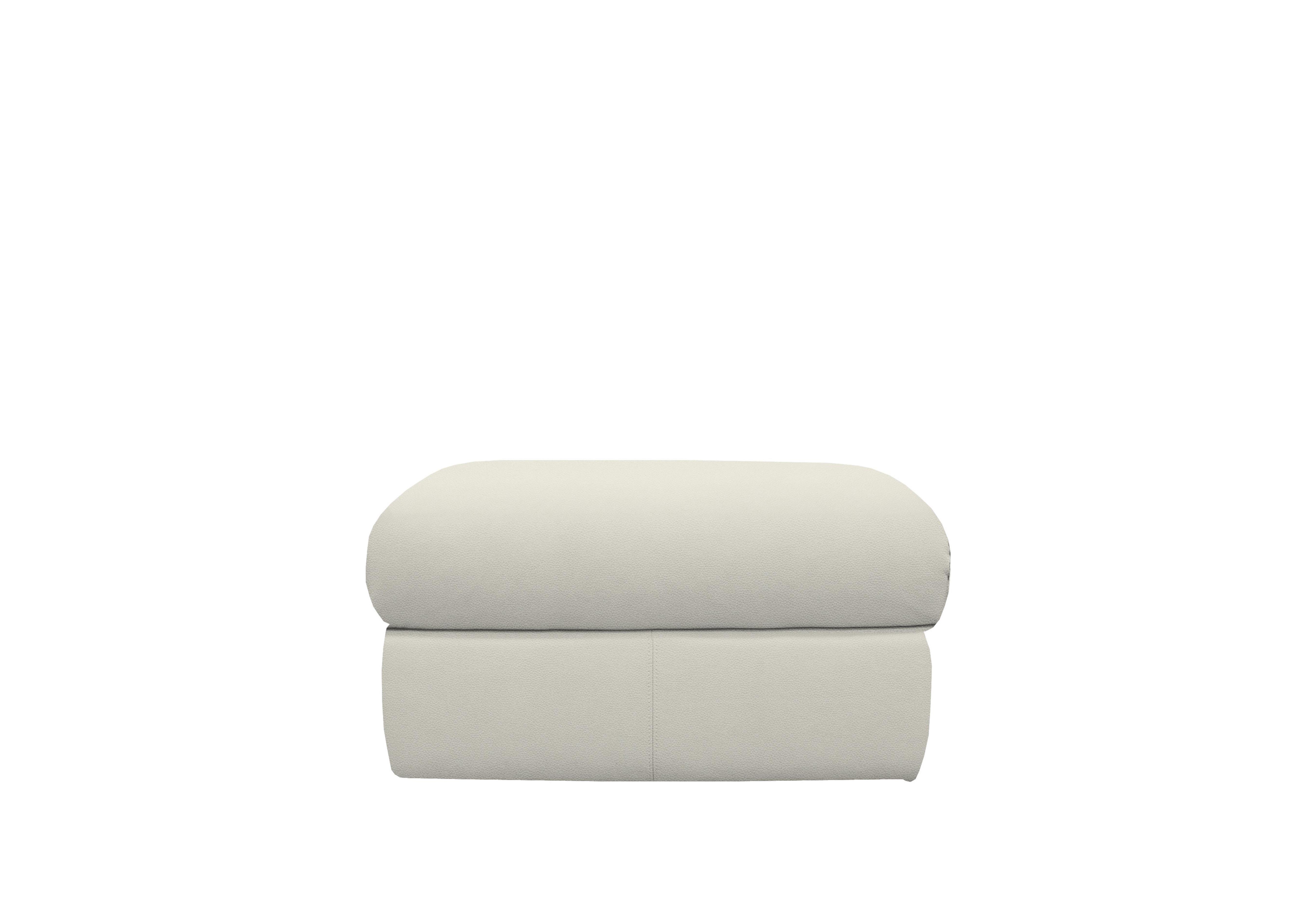 Kingsbury Leather Storage Footstool in H006 Oxford Light Grey on Furniture Village