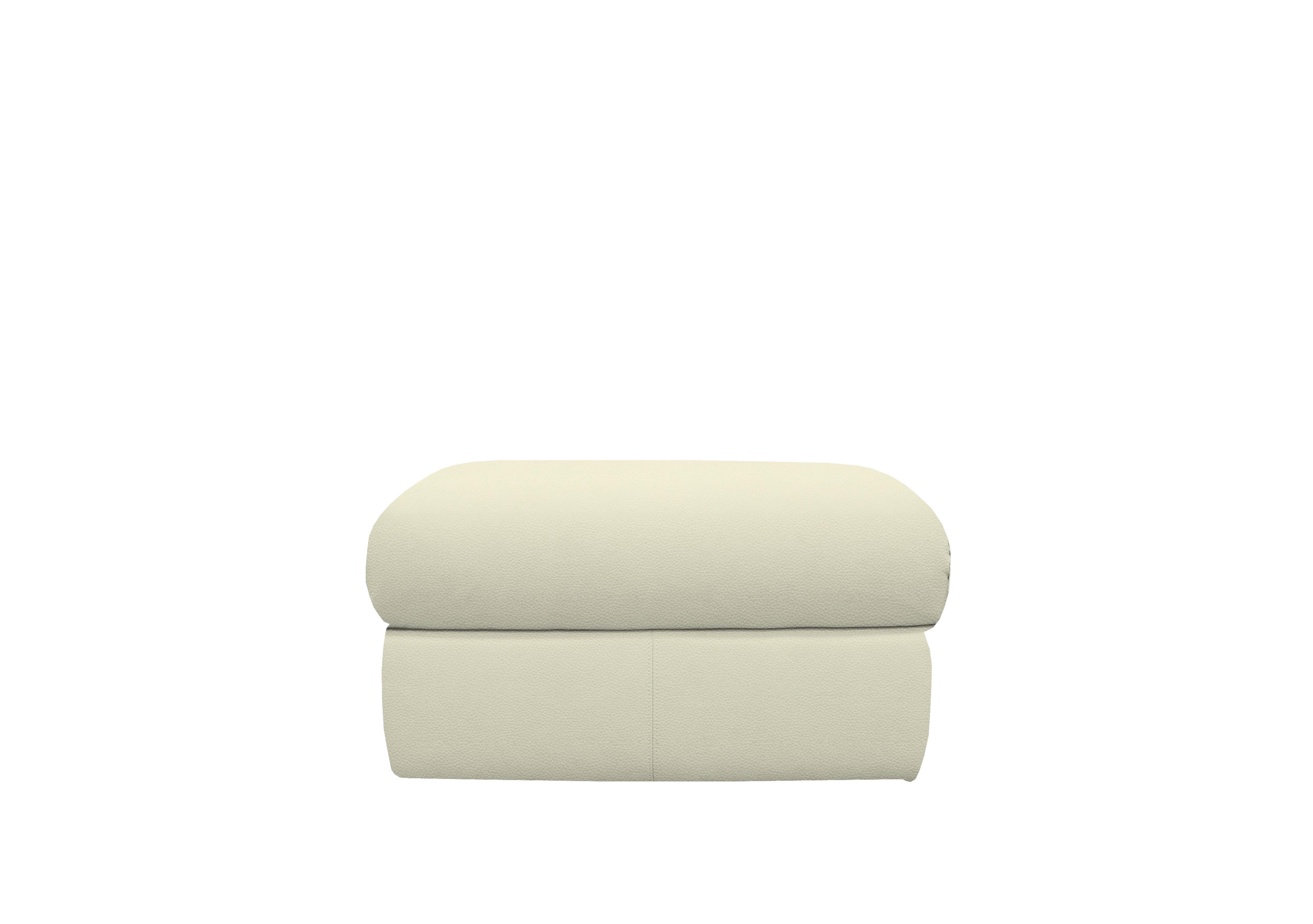 Kingsbury Leather Storage Footstool in L840 Cambridge Chalk on Furniture Village