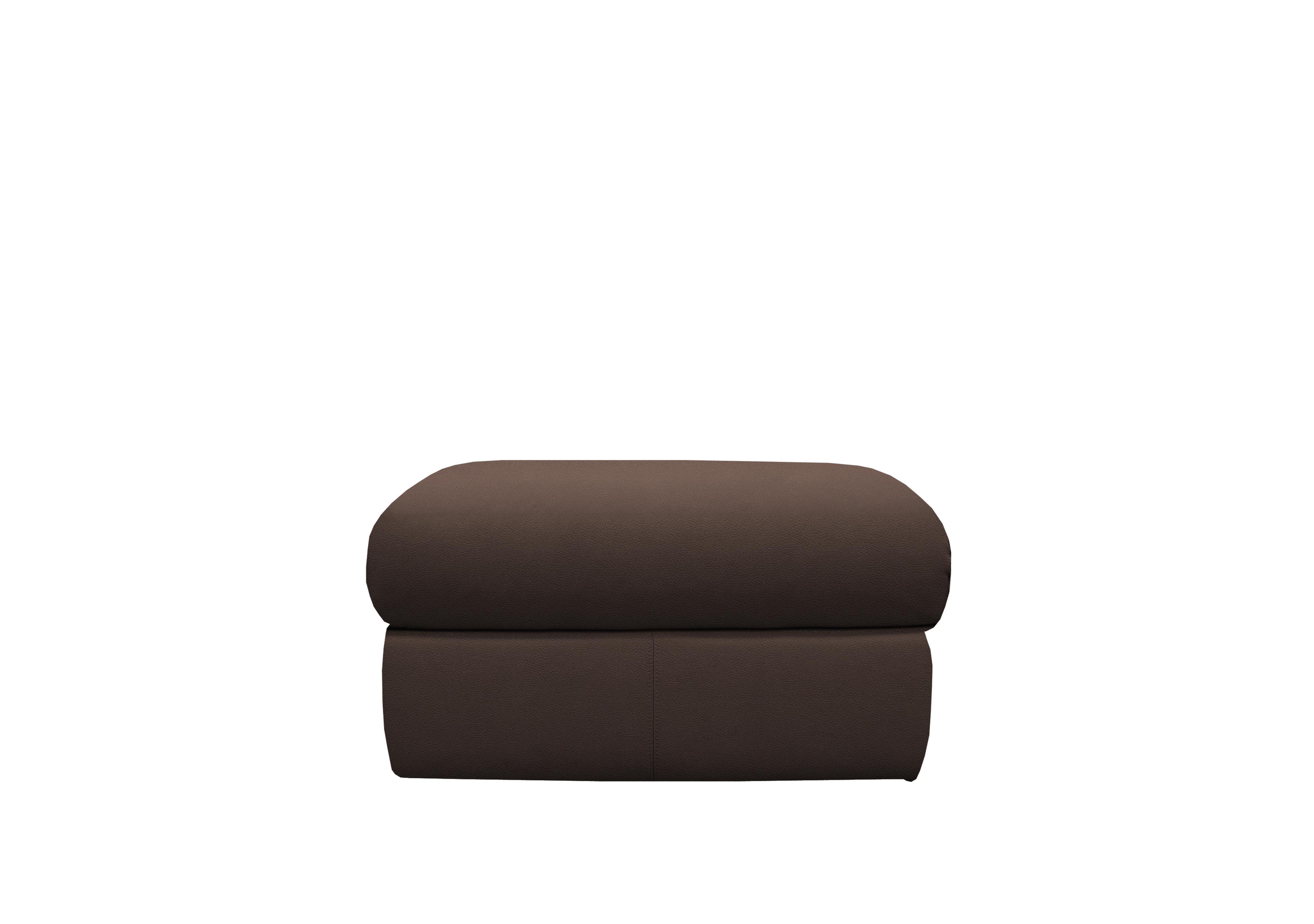 Kingsbury Leather Storage Footstool in P200 Capri Chocolate on Furniture Village