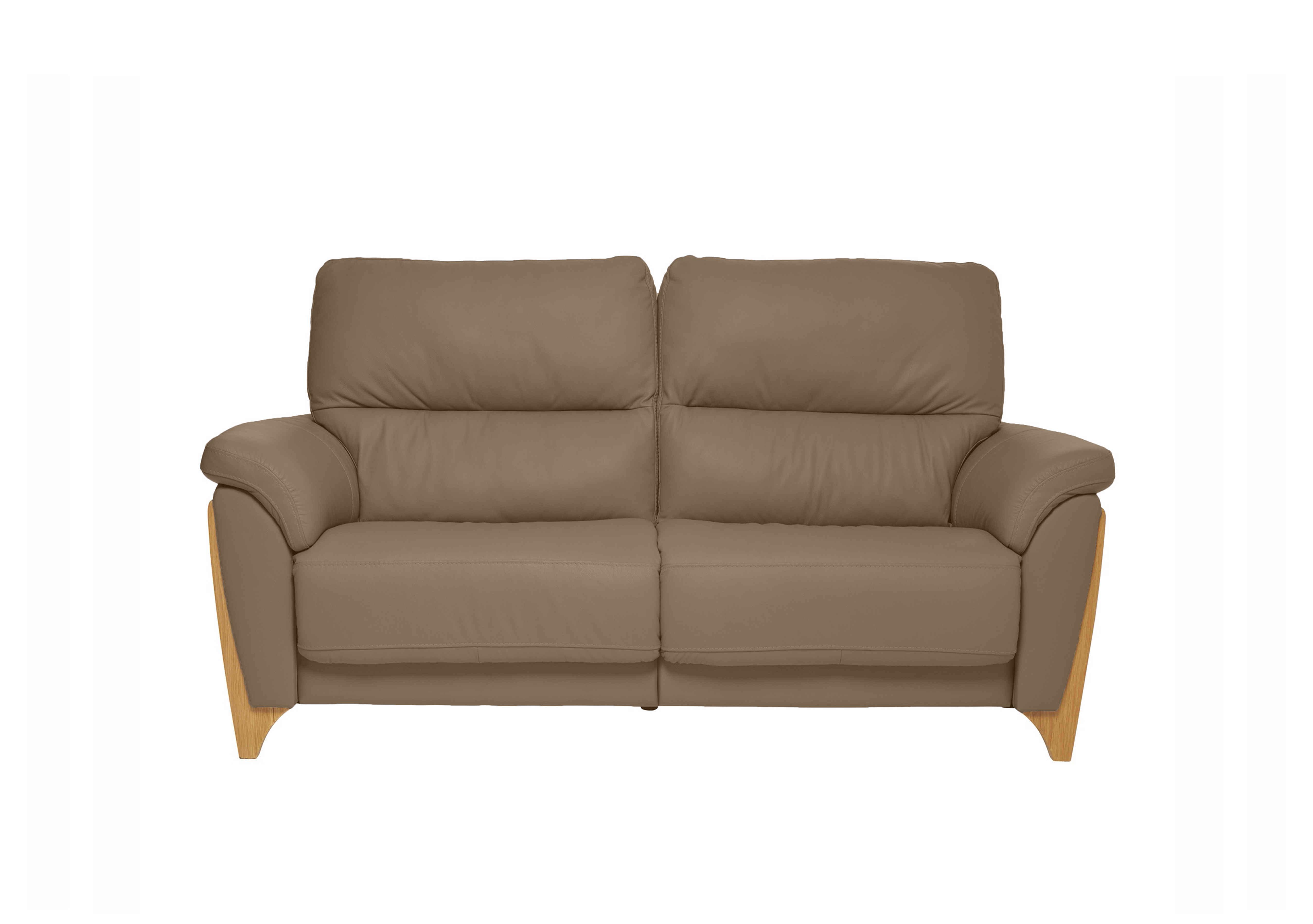 Enna Medium Leather Power Recliner Sofa in L909 Taupe on Furniture Village