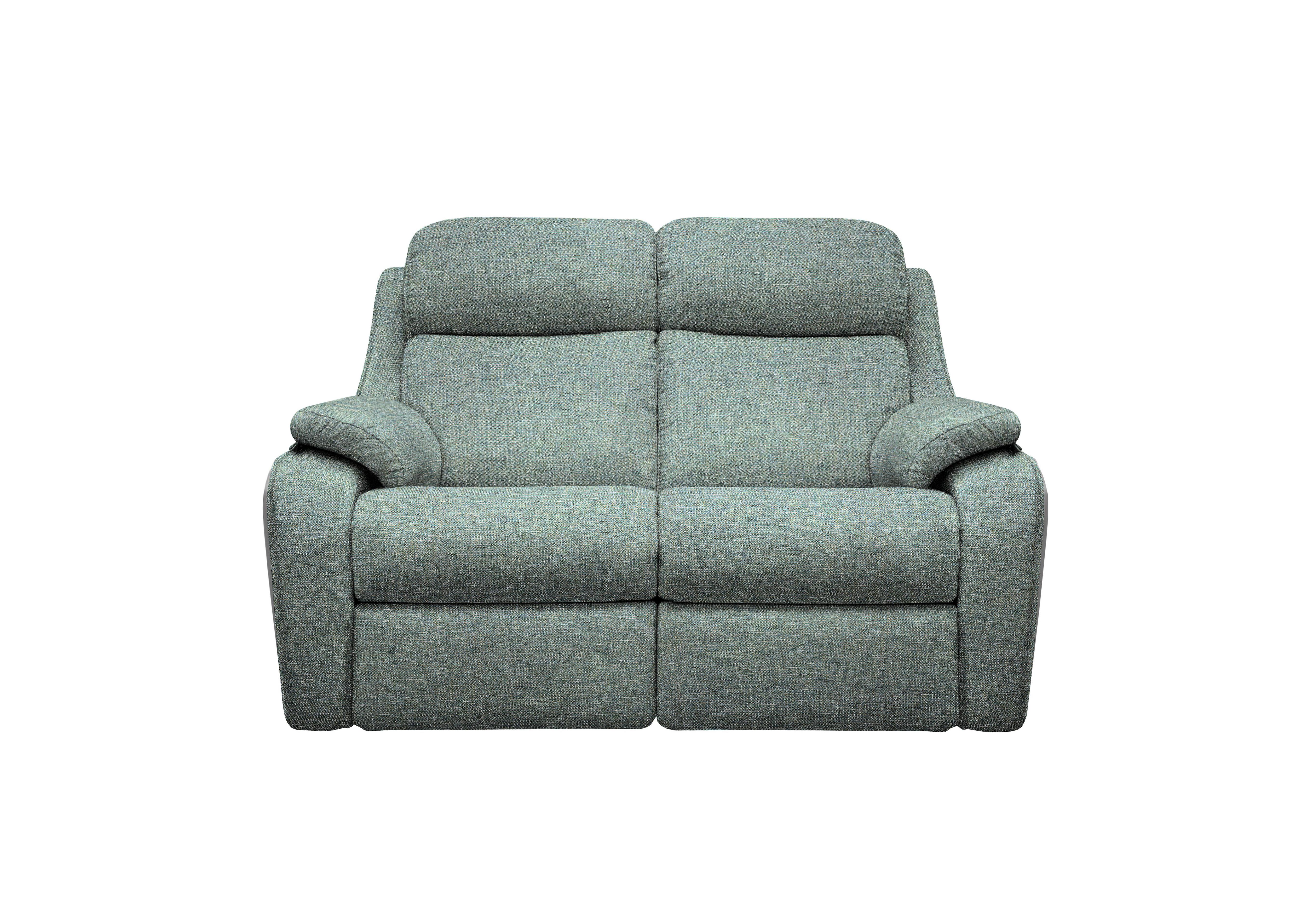 Kingsbury 2 Seater Fabric Power Recliner Sofa with Power Headrests in A020 Dapple Kingfisher on Furniture Village