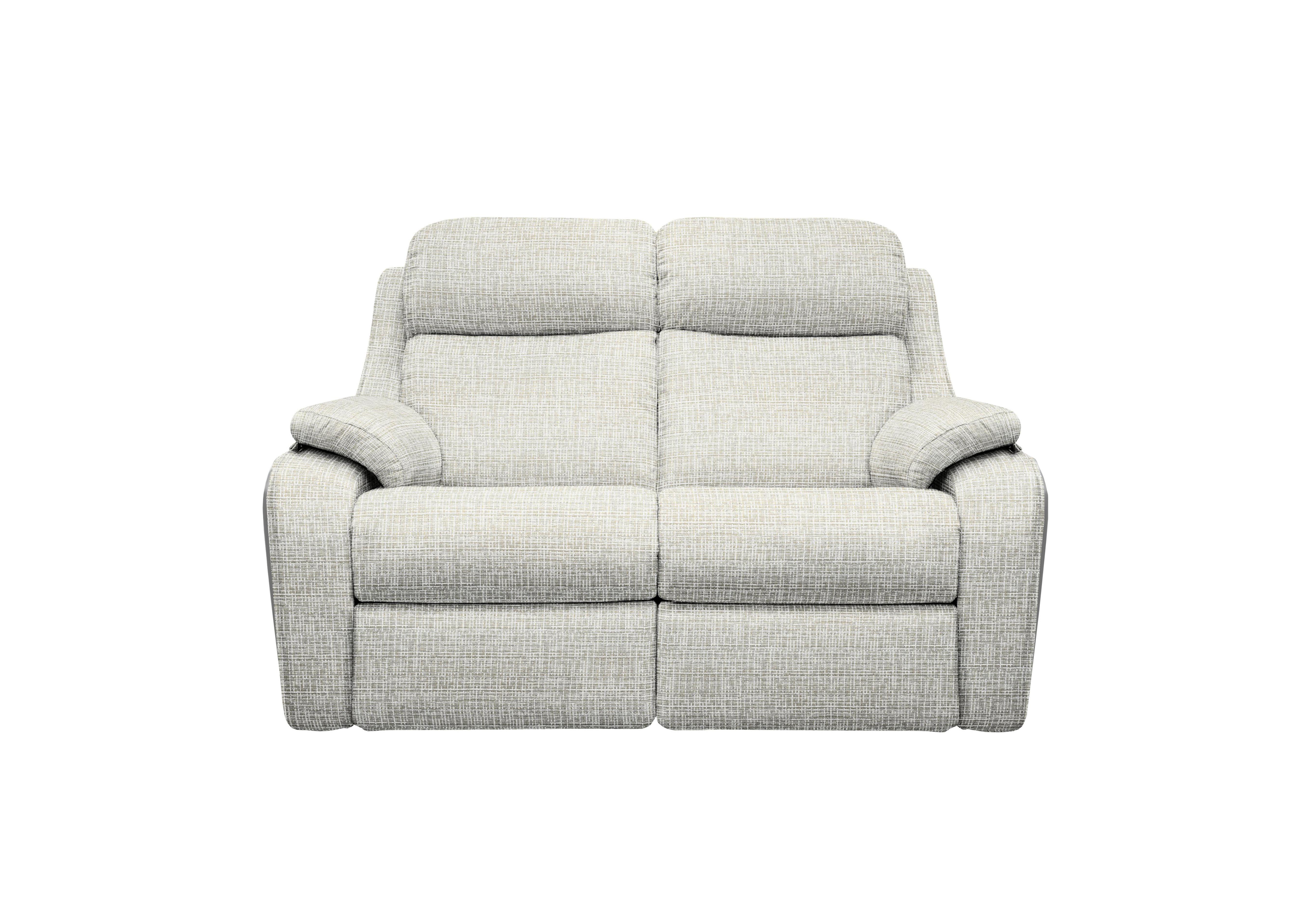 Kingsbury 2 Seater Fabric Power Recliner Sofa with Power Headrests in B920 Waffle Taupe on Furniture Village