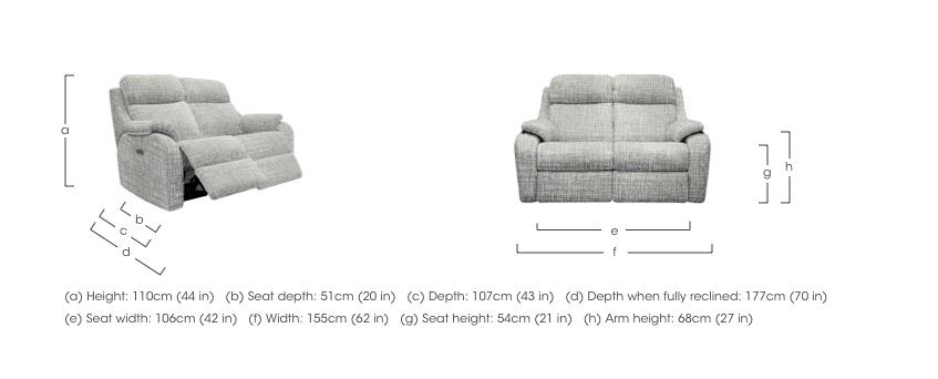 Kingsbury 2 Seater Fabric Power Recliner Sofa with Power Headrests in  on Furniture Village