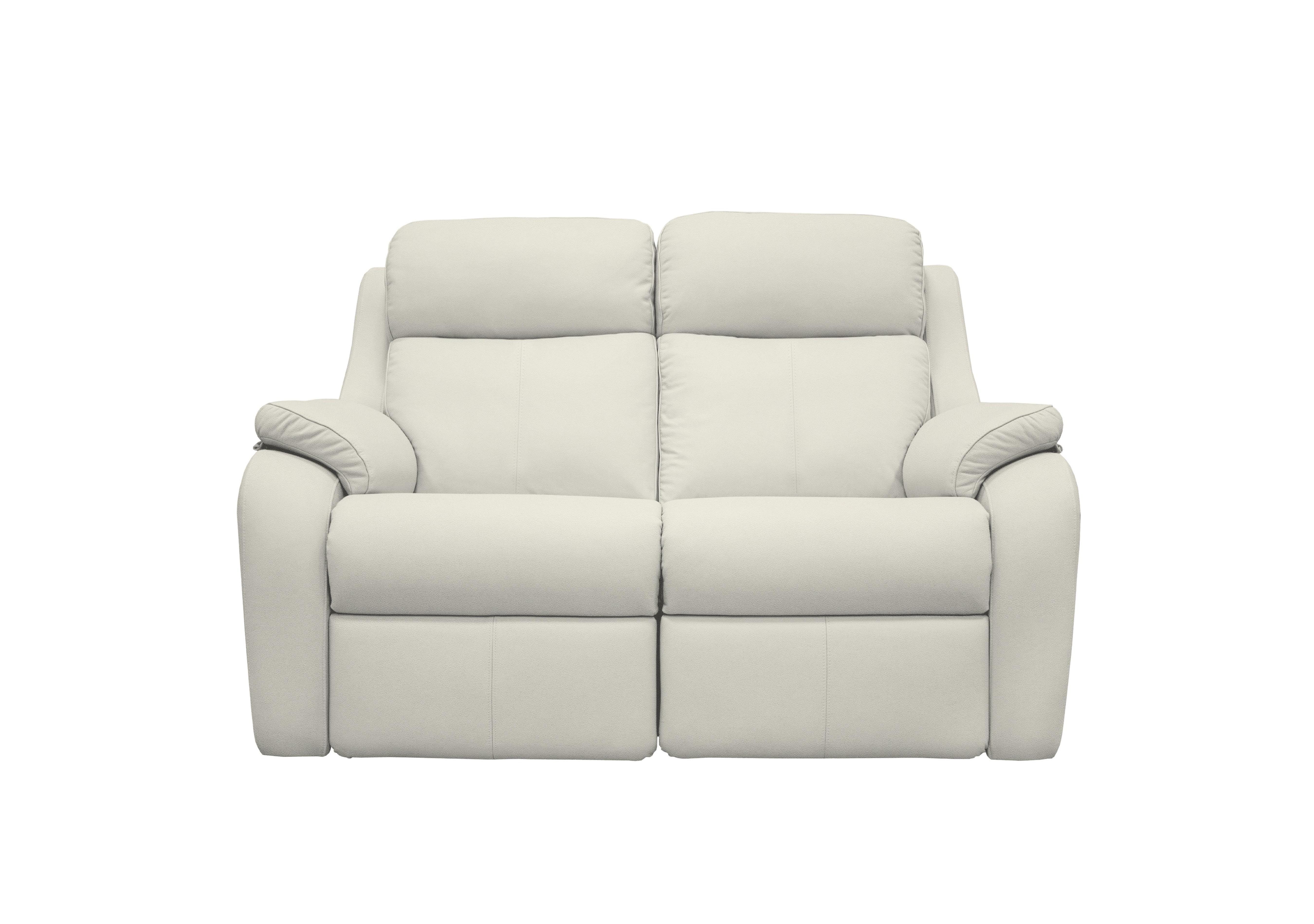 Kingsbury 2 Seater Leather Power Recliner Sofa with Power Headrests in H006 Oxford Light Grey on Furniture Village