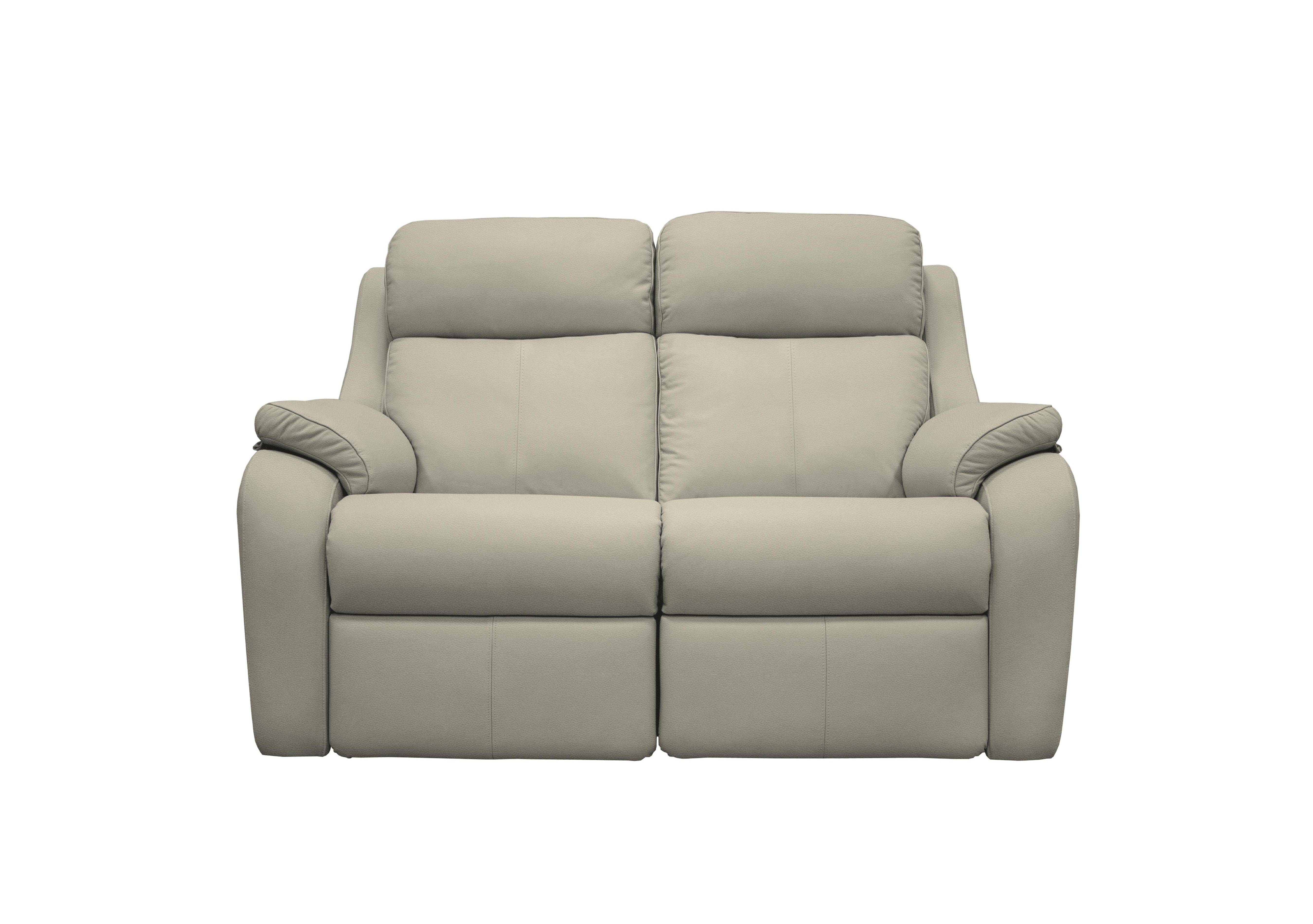 Kingsbury 2 Seater Leather Power Recliner Sofa with Power Headrests in L846 Cambridge Taupe on Furniture Village