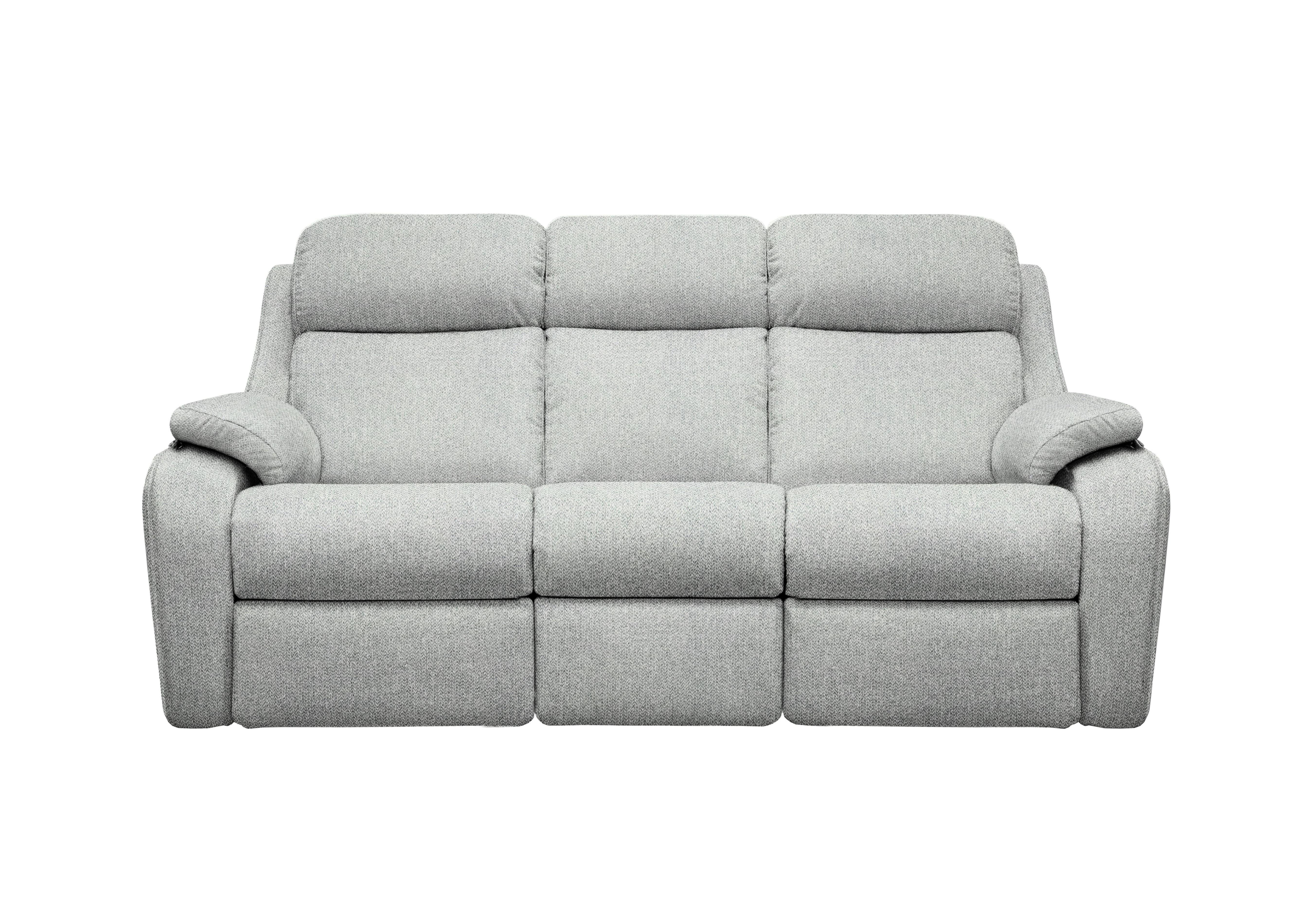 Kingsbury 3 Seater Fabric Power Recliner Sofa with Power Headrests in A011 Swift Cygnet on Furniture Village