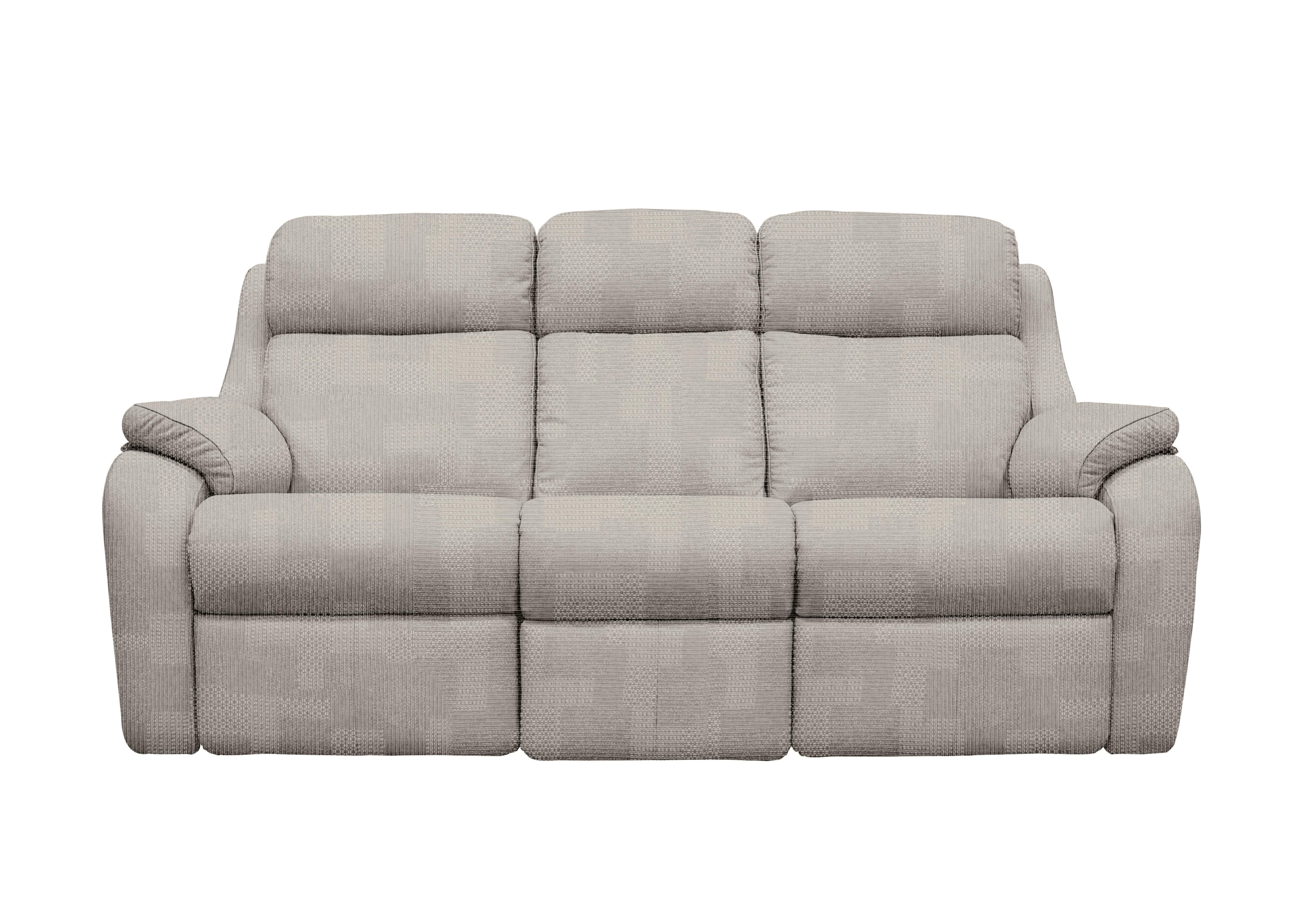 Kingsbury 3 Seater Fabric Power Recliner Sofa with Power Headrests in A802 Faro Sky on Furniture Village
