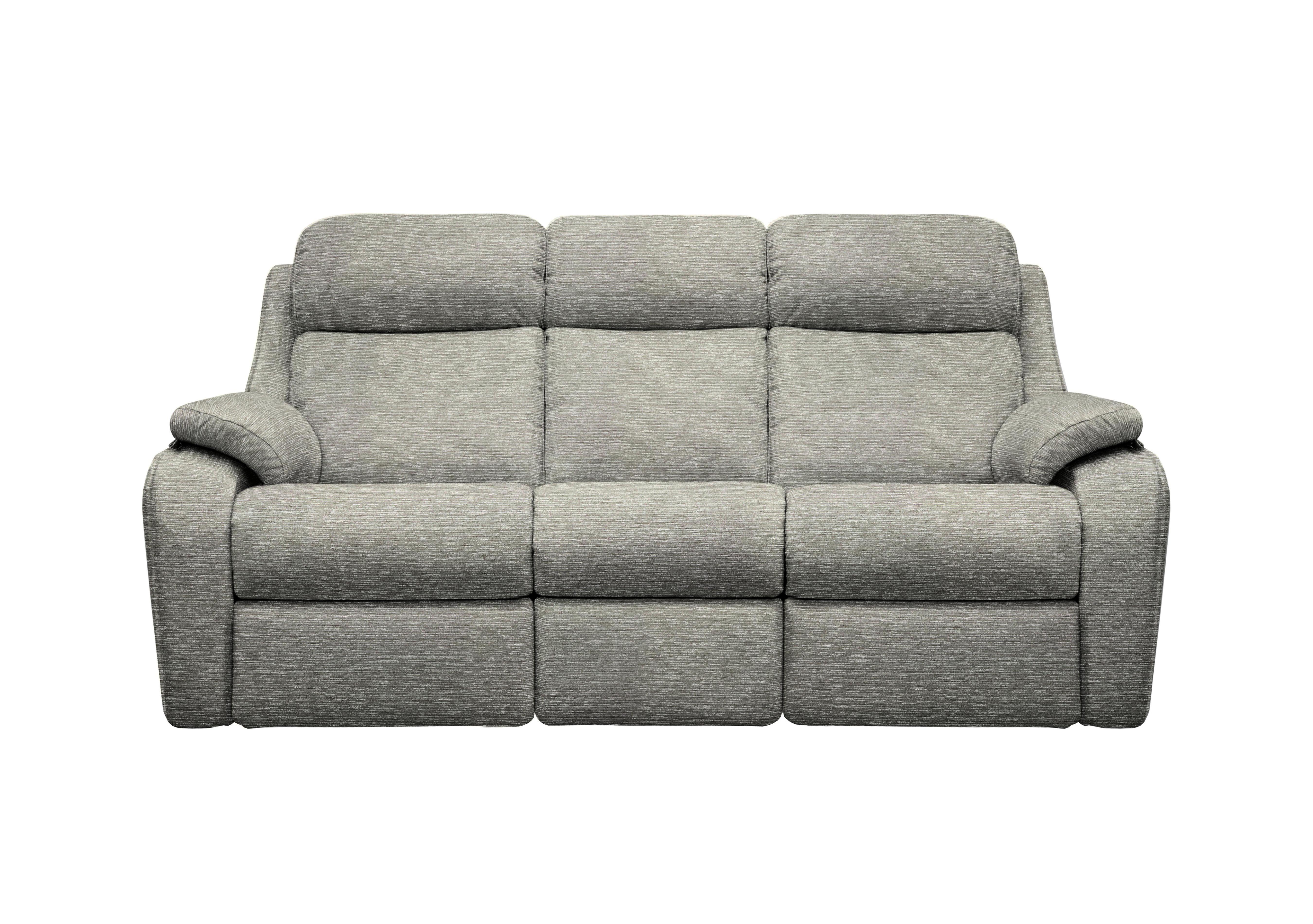 Kingsbury 3 Seater Fabric Power Recliner Sofa with Power Headrests in B076 Mirage Powder on Furniture Village