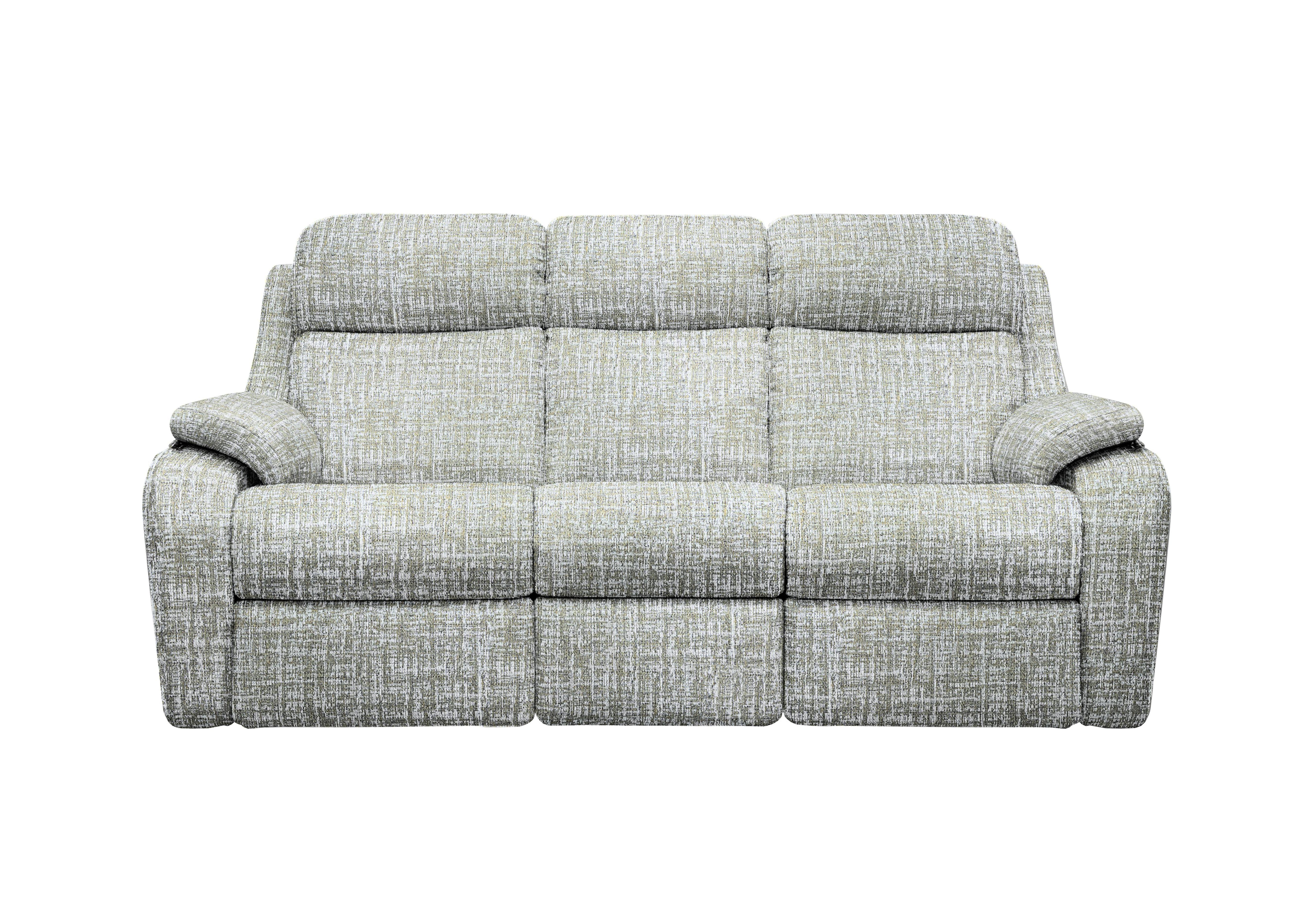 Kingsbury 3 Seater Fabric Power Recliner Sofa with Power Headrests in B102 Shore Oatmeal on Furniture Village