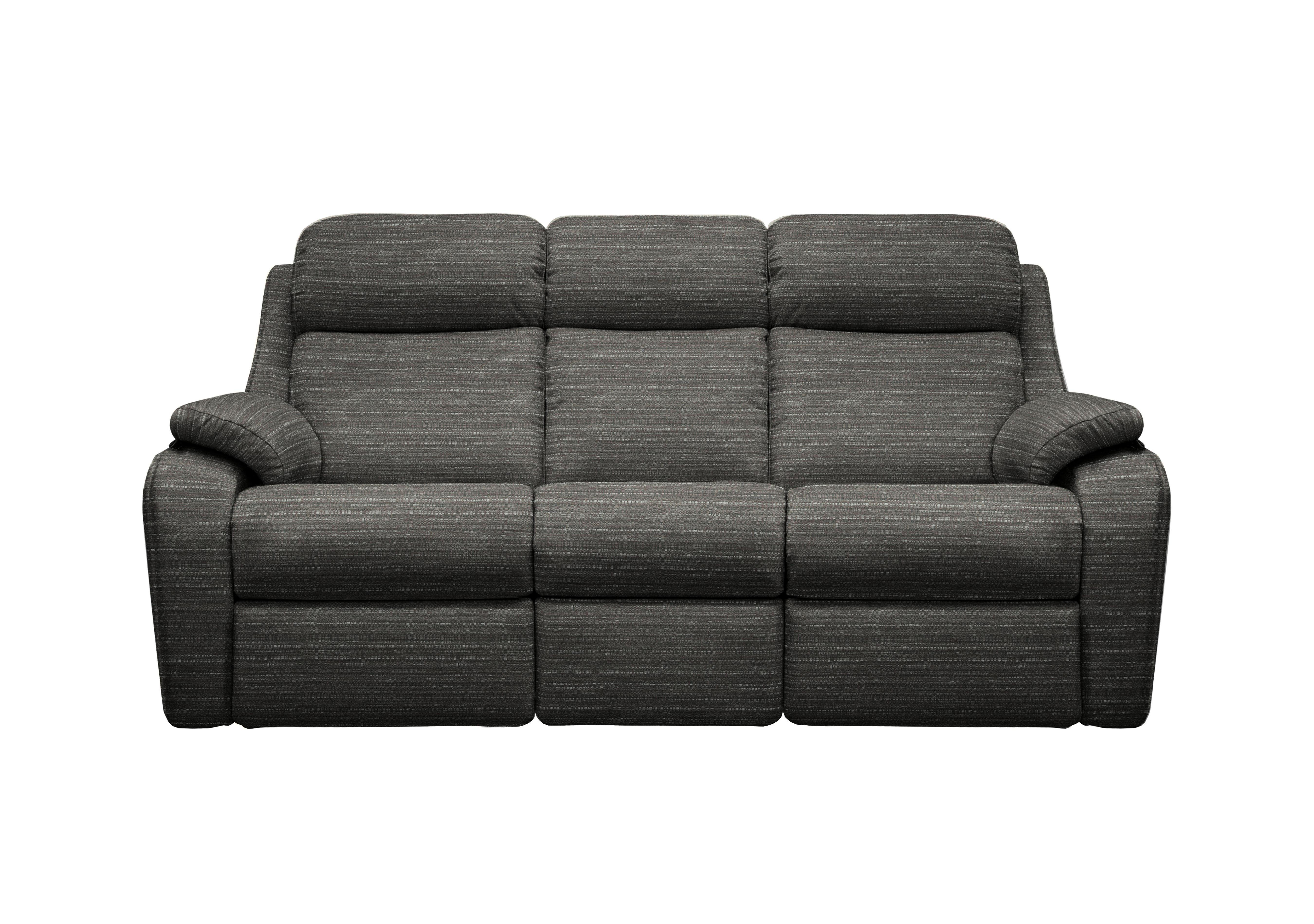 Kingsbury 3 Seater Fabric Power Recliner Sofa with Power Headrests in B901 Victoria Slate on Furniture Village