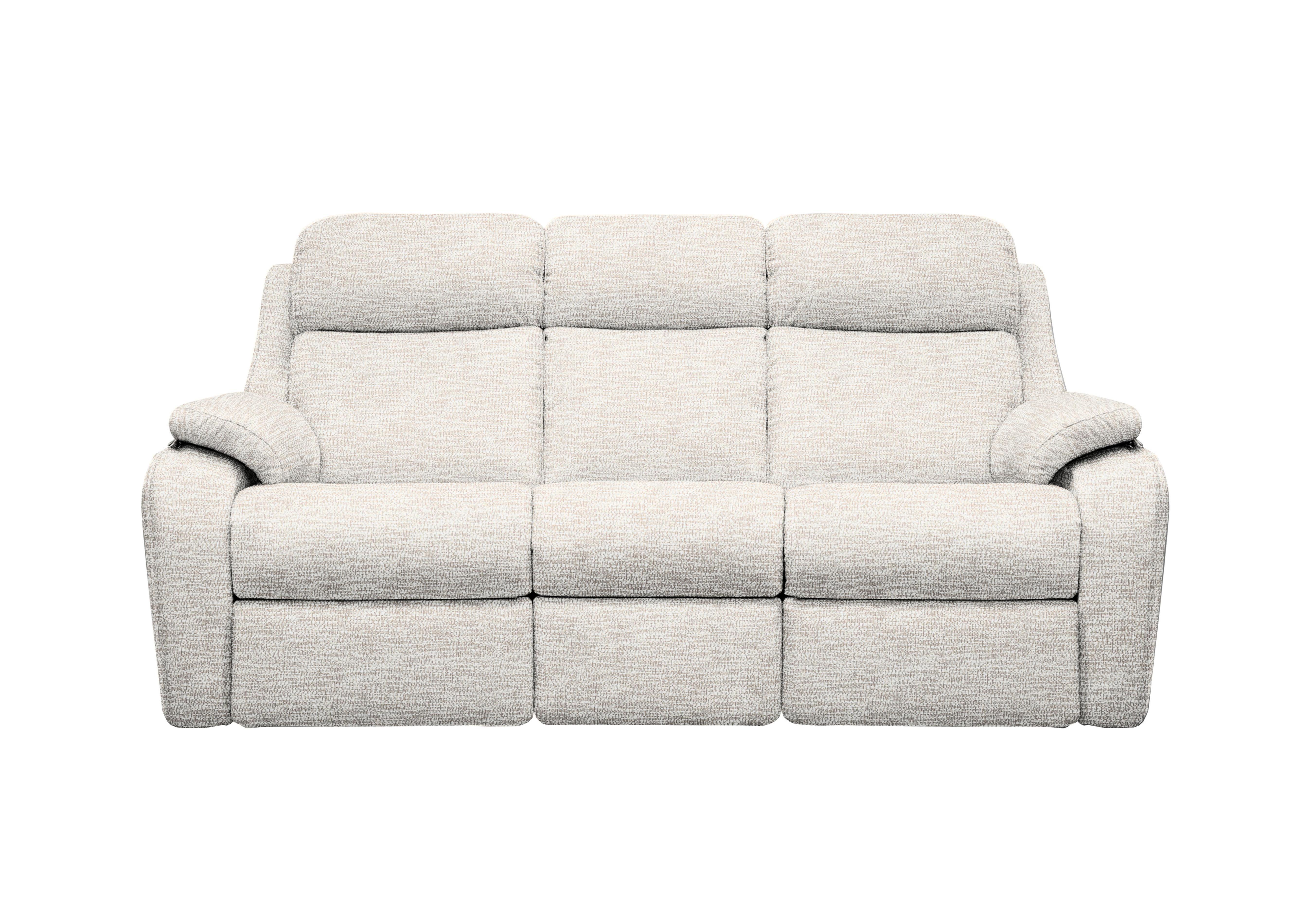 Kingsbury 3 Seater Fabric Power Recliner Sofa with Power Headrests in C931 Rush Cream on Furniture Village