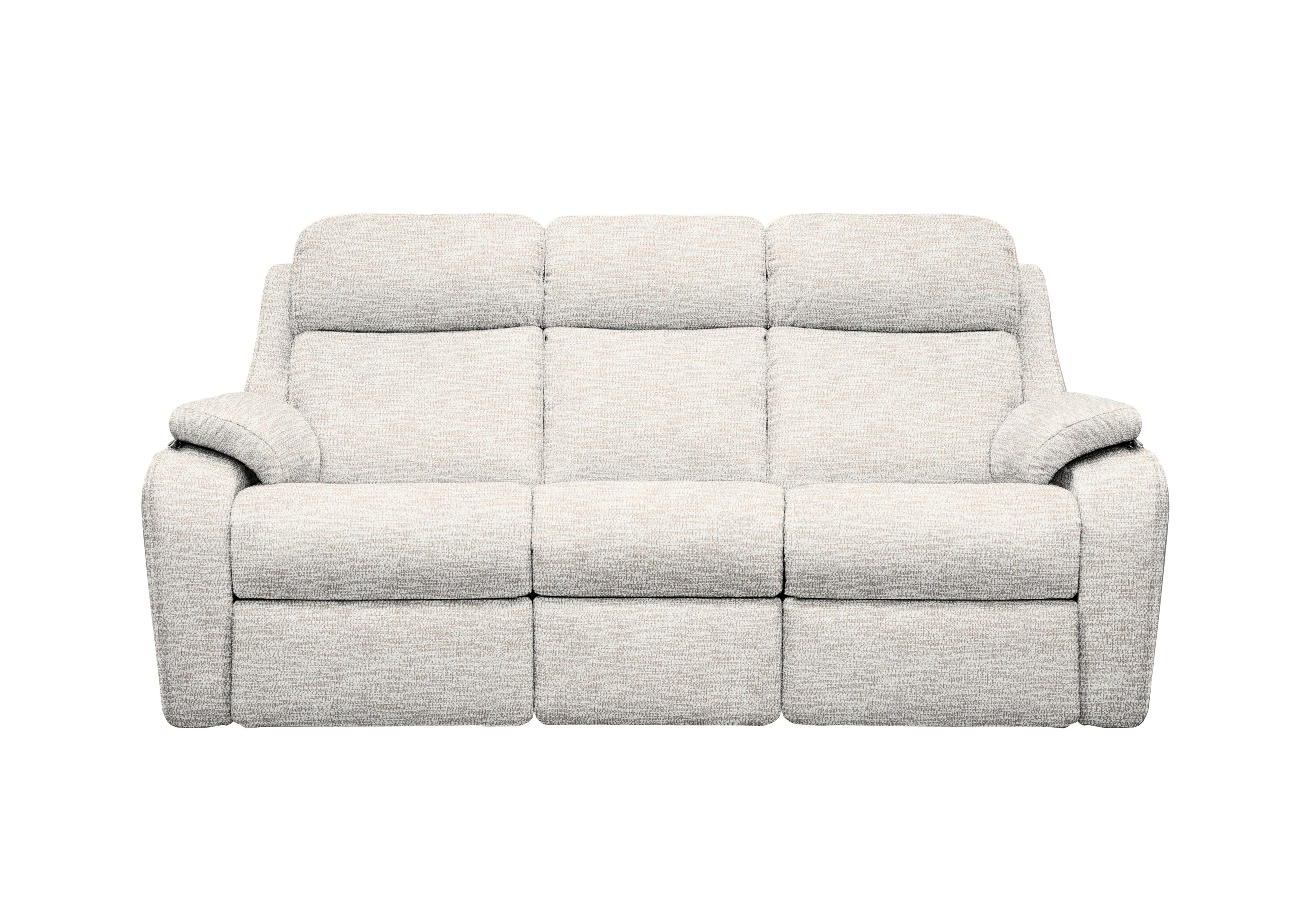 Kingsbury 3 Seater Fabric Power Recliner Sofa with Power Headrests in C931 Rush Cream on Furniture Village